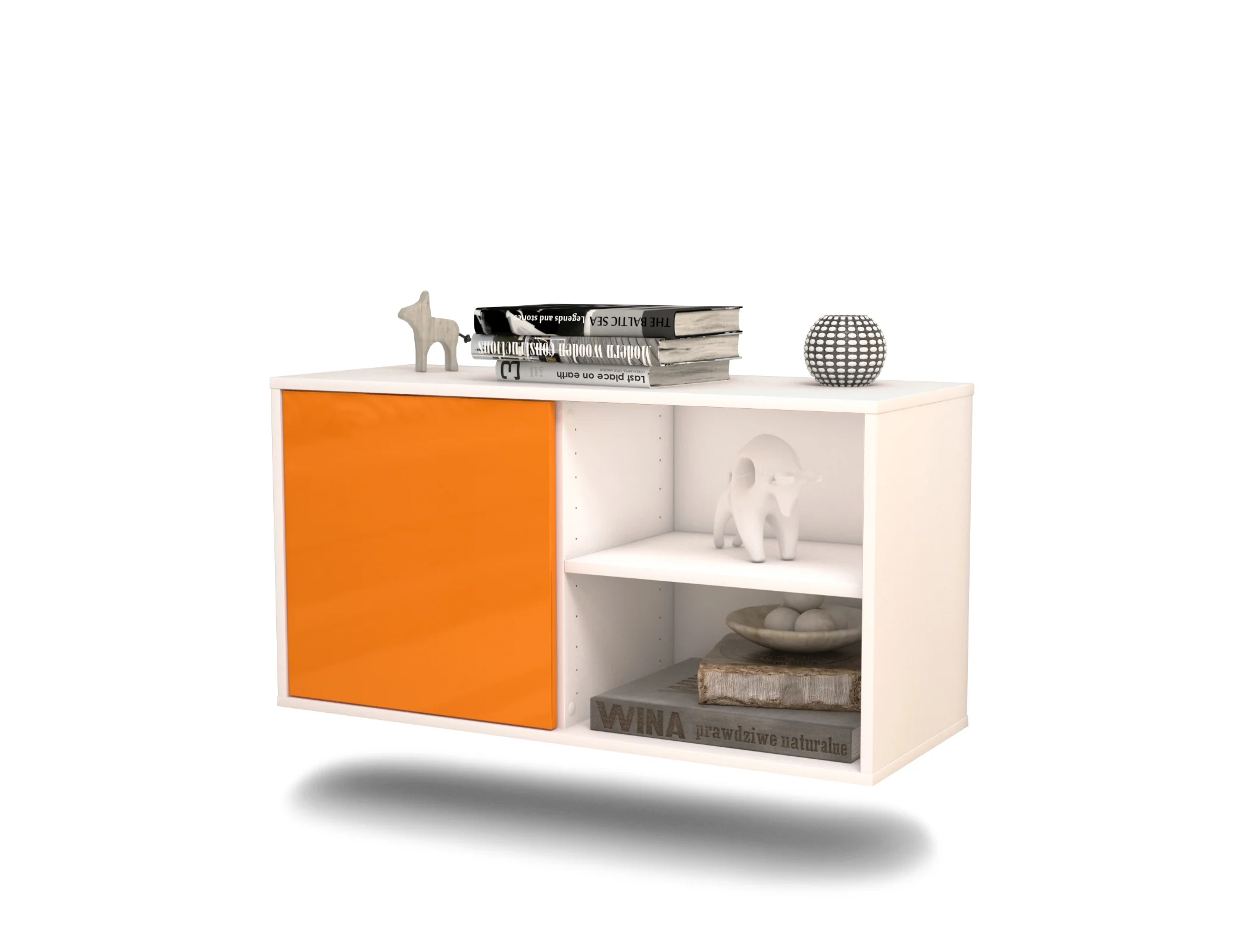 Bild von Lowboard Los Angeles, Orange, hängend (92x49x35cm)