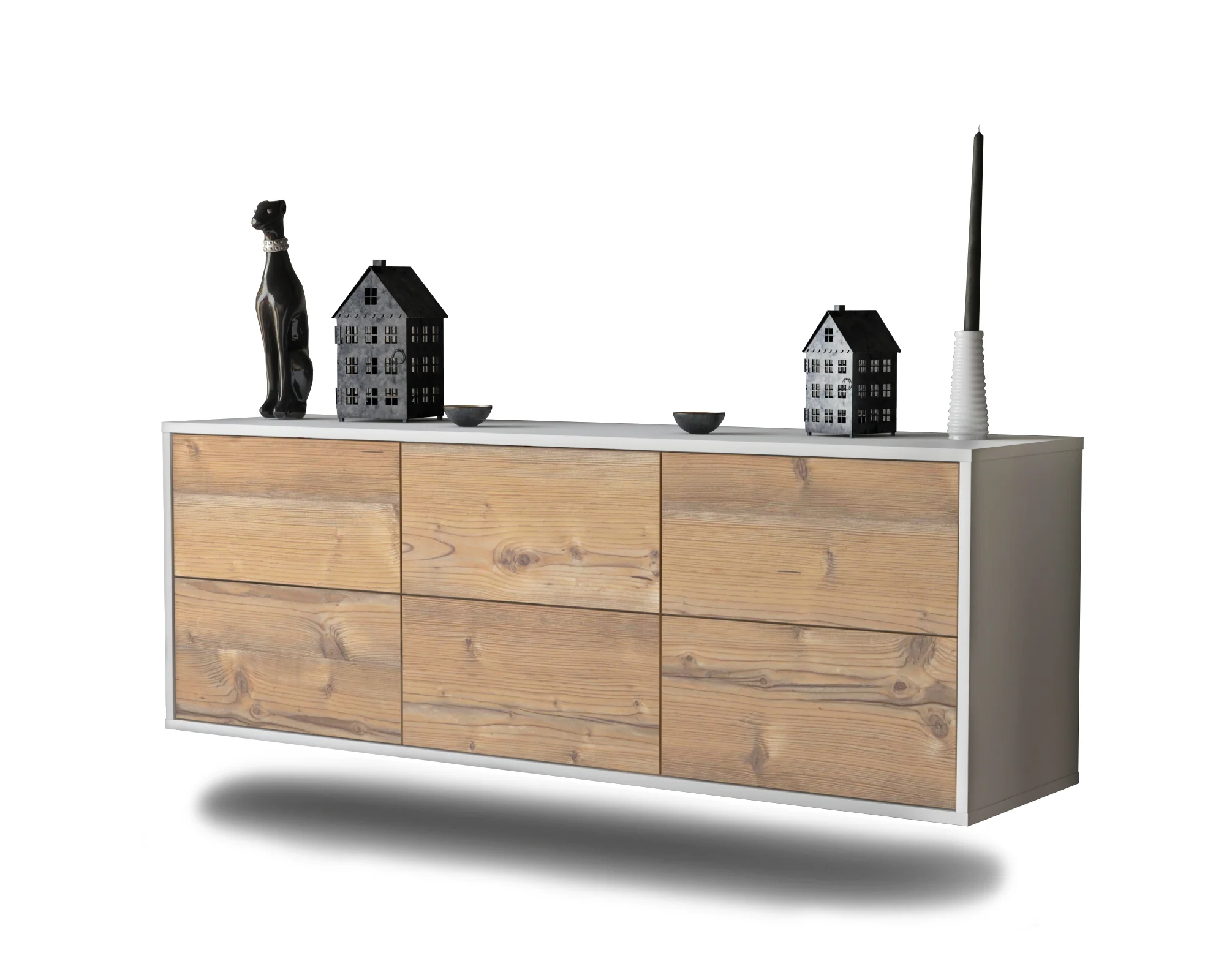Bild von Lowboard Washington D. C., Pinie, hängend (136x49x35cm)