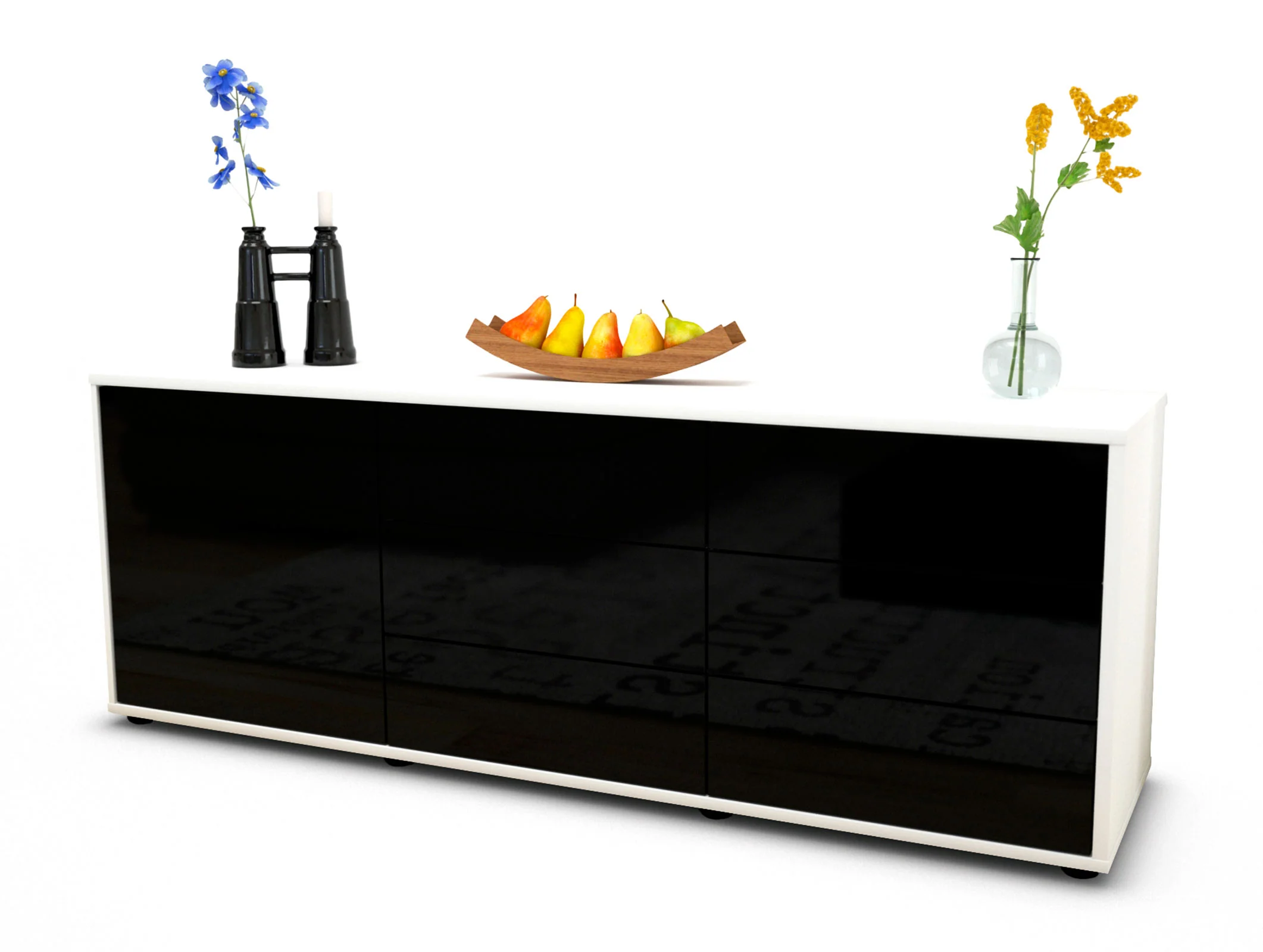 Bild von Lowboard Amedea, Schwarz (136x49x35cm)