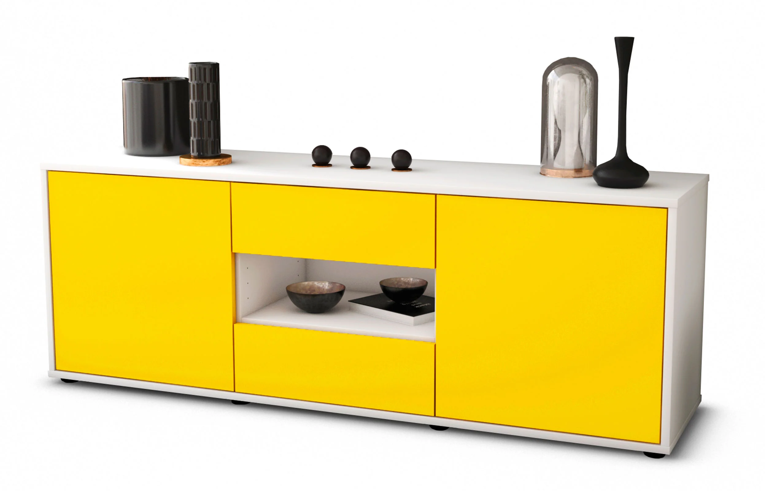 Bild von Lowboard Antonella, Gelb (136x49x35cm)
