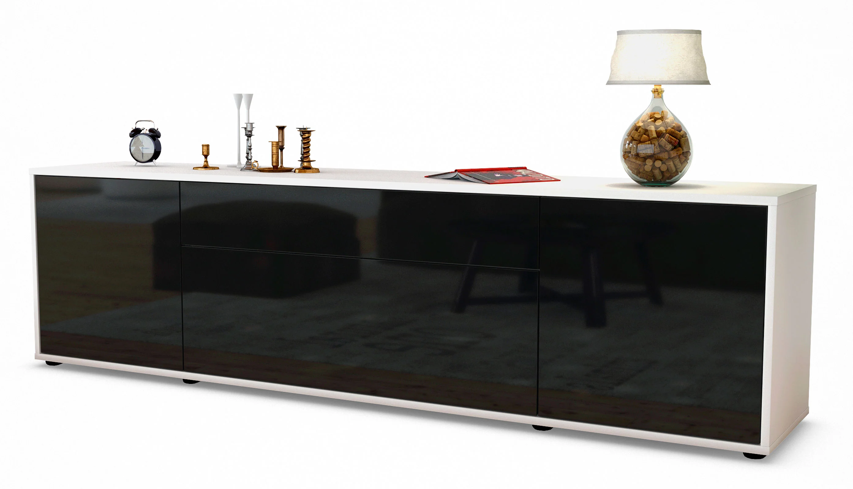 Bild von Lowboard Aria, Schwarz (180x49x35cm)
