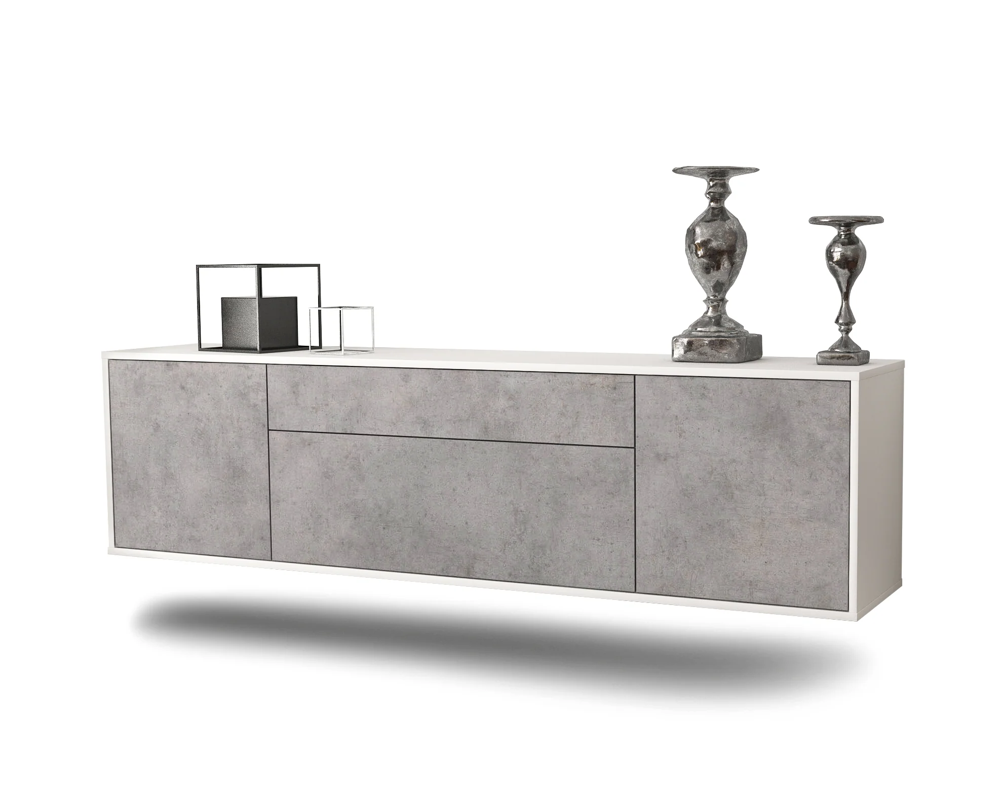 Bild von Lowboard Aurora, Beton, hängend (180x49x35cm)