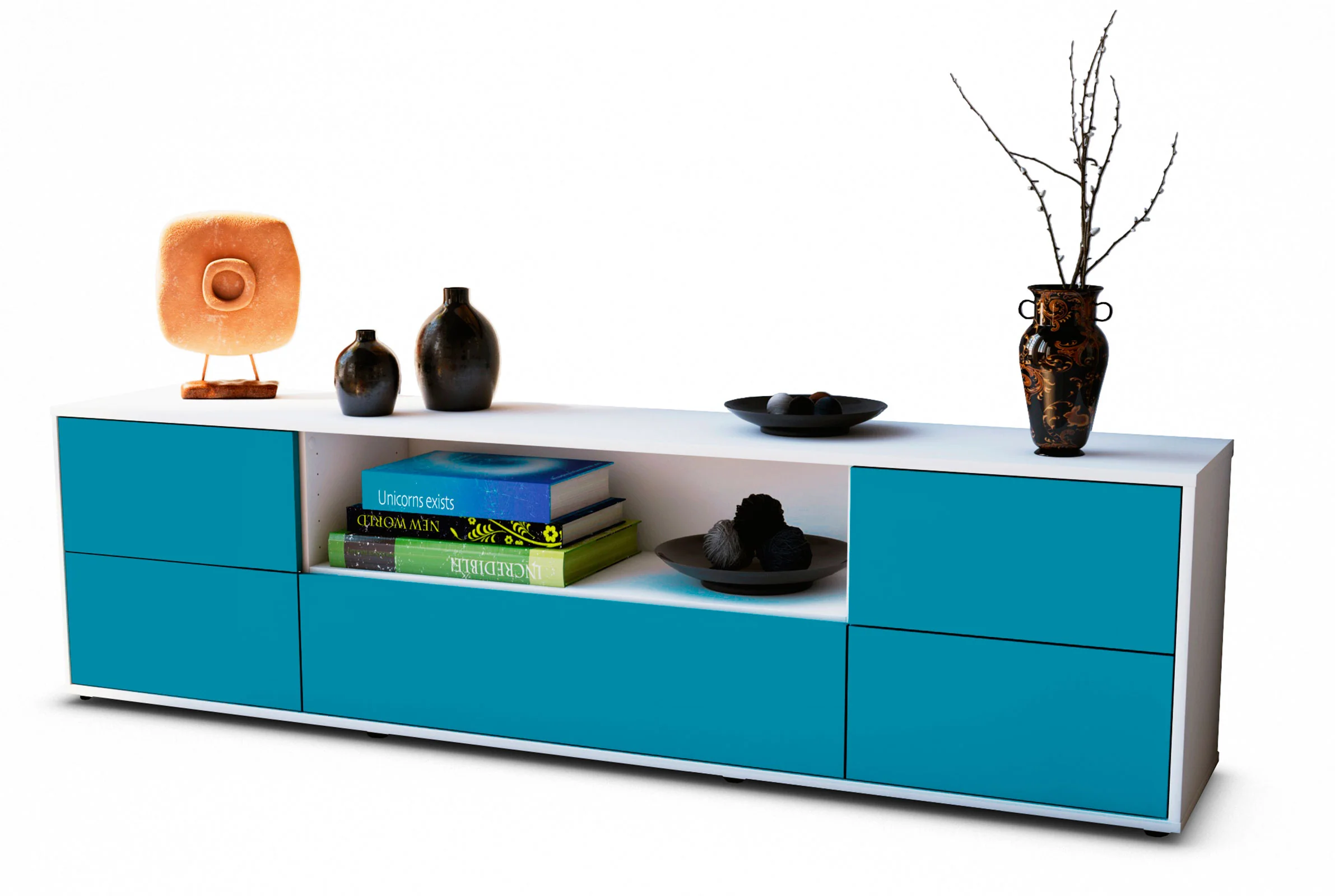 Bild von Lowboard Atlanta, Türkis (180x49x35cm)