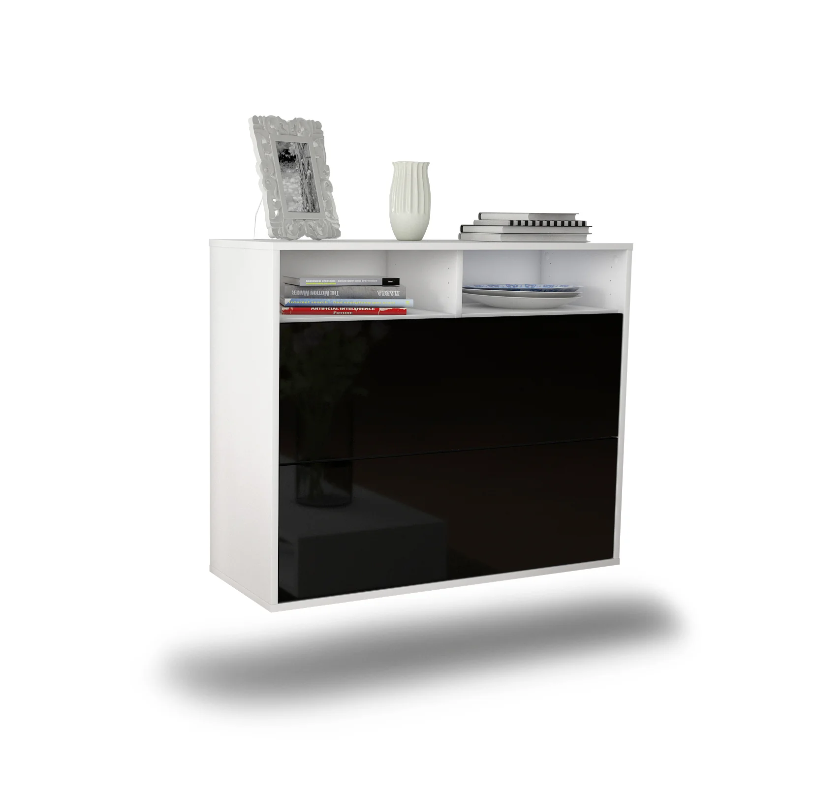 Bild von Sideboard Spring Valley, Schwarz, hängend (92x79x35cm)