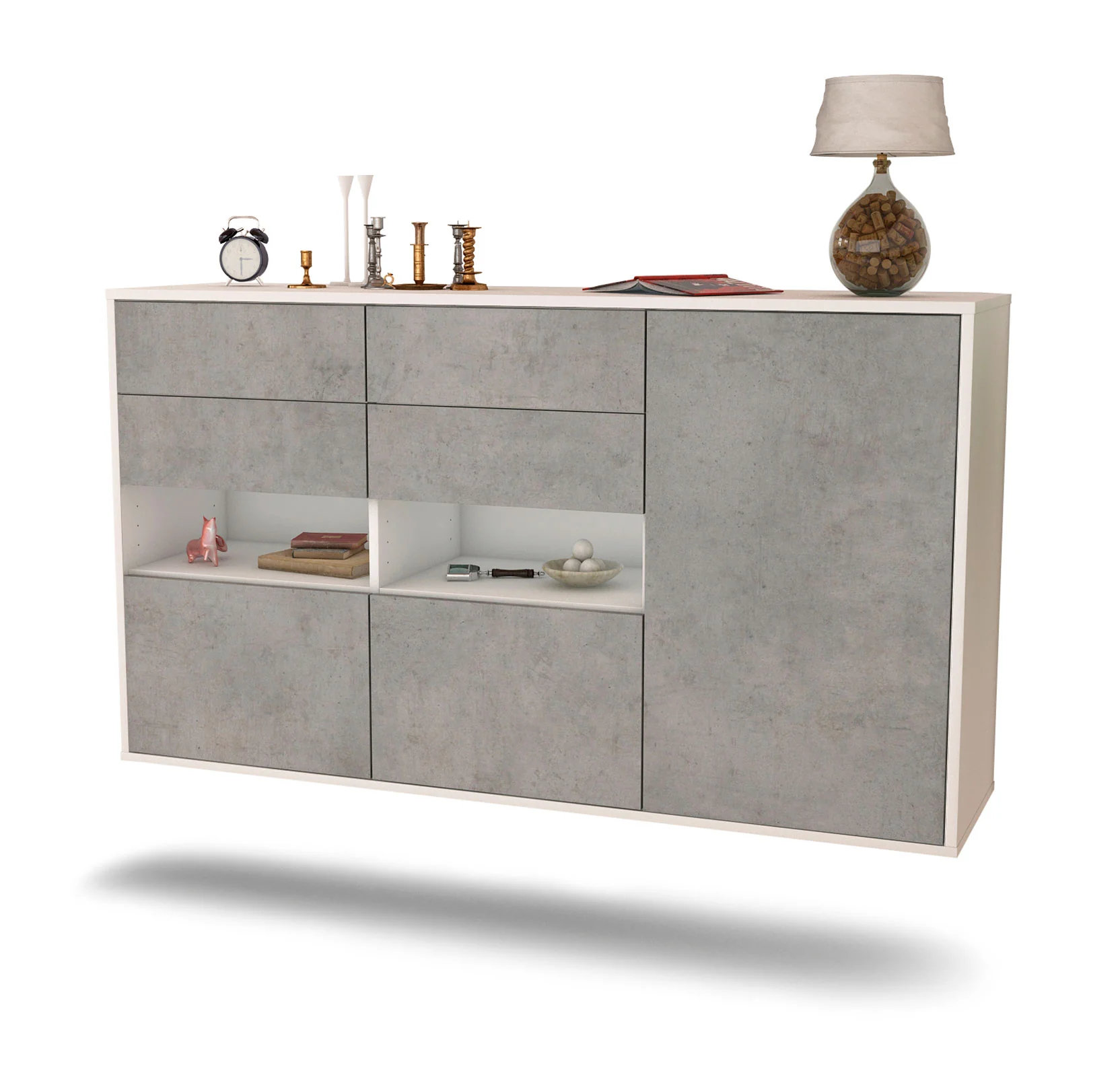 Bild von Sideboard Santa Rosa, Beton, hängend (136x79x35cm)