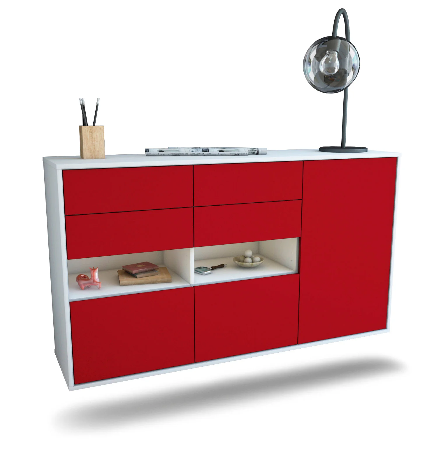 Bild von Sideboard Santa Rosa, Bordeaux, hängend (136x79x35cm)