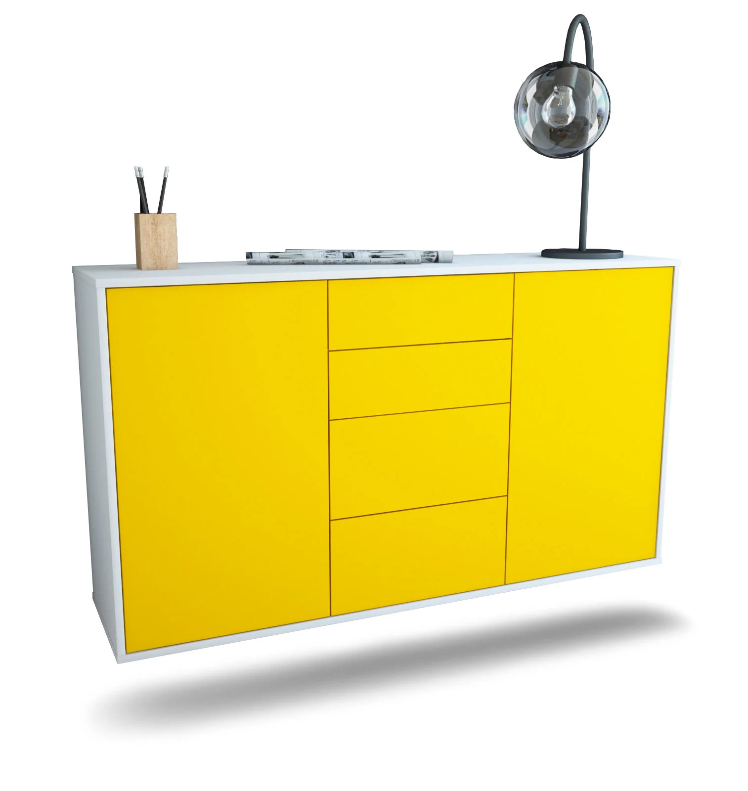 Bild von Sideboard Corona, Gelb, hängend (136x79x35cm)