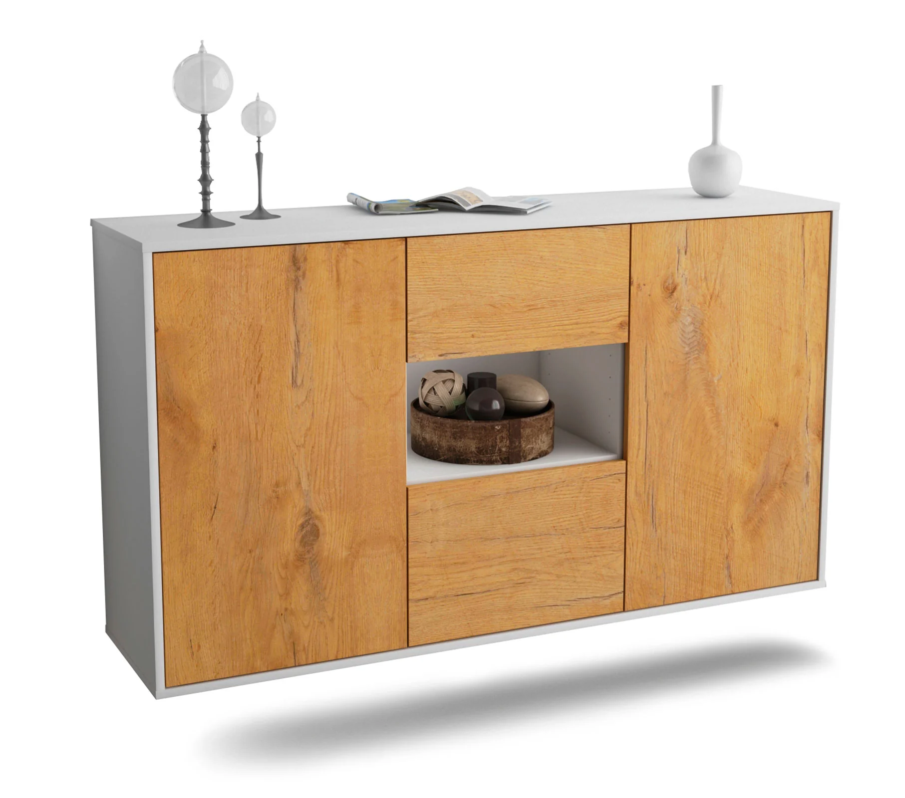 Bild von Sideboard Pasadena, Eiche, hängend (136x79x35cm)