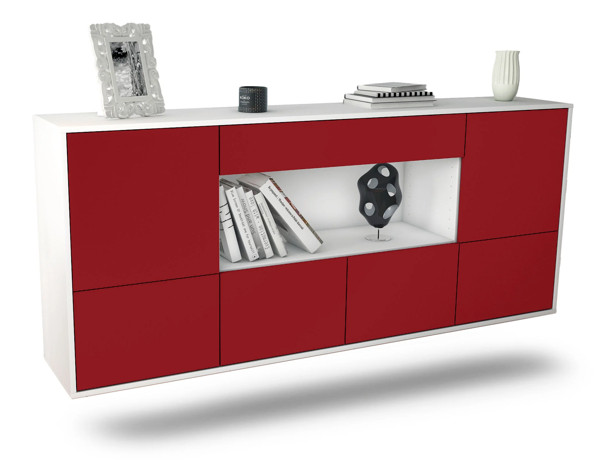 Bild von Sideboard Fullerton, Bordeaux, hängend (180x79x35cm)