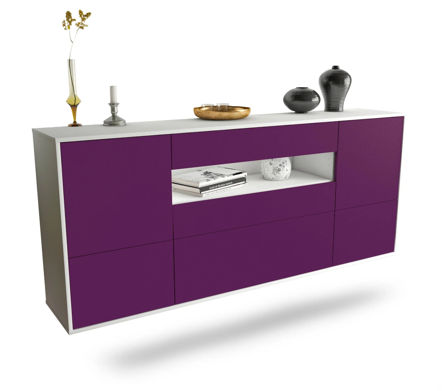 Bild von Sideboard Savannah, Lila, hängend (180x79x35cm)