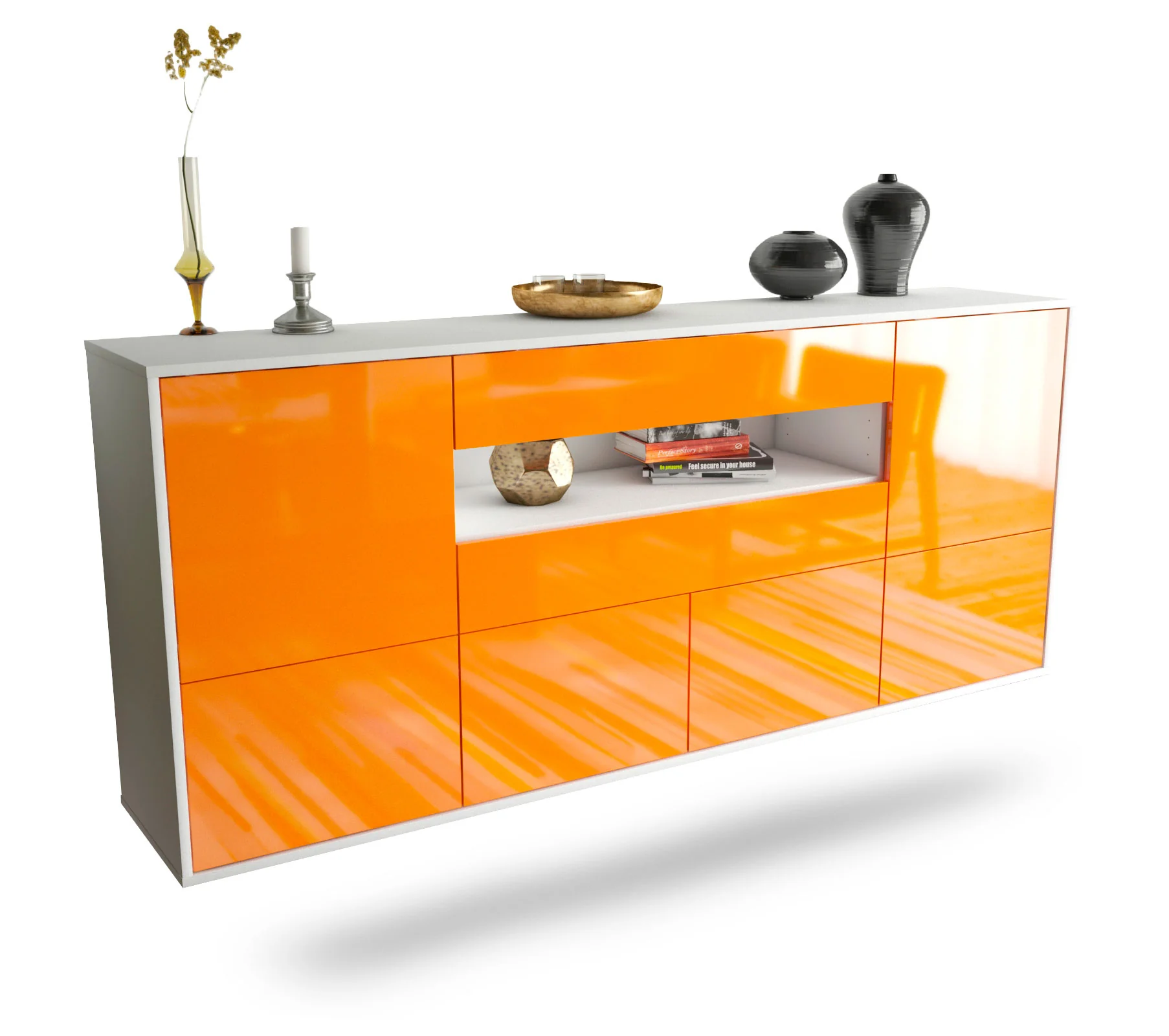 Bild von Sideboard McAllen, Orange, hängend (180x79x35cm)