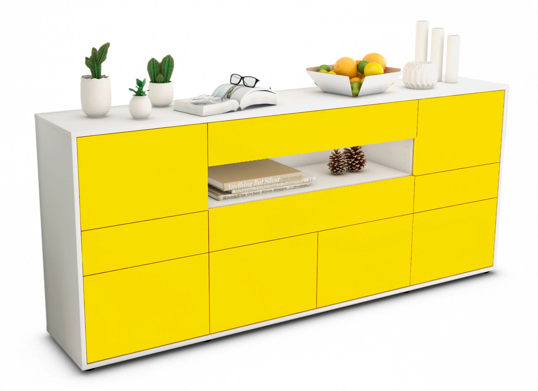 Bild von Sideboard Emerelda, Gelb (180x79x35cm)