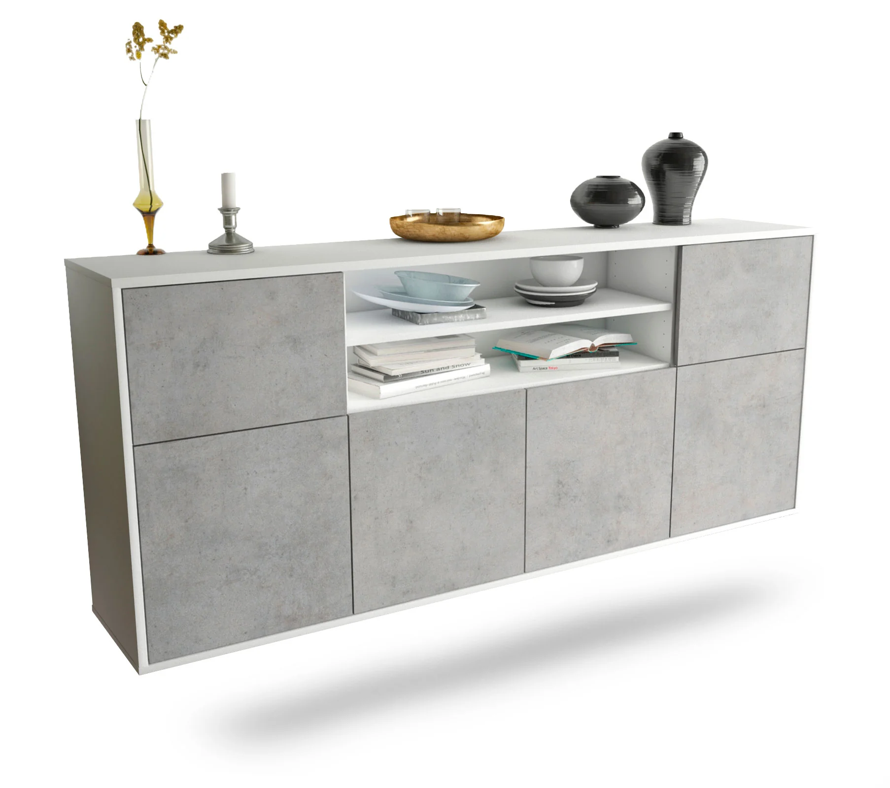 Bild von Sideboard Cedar Rapids, Beton, hängend (180x79x35cm)