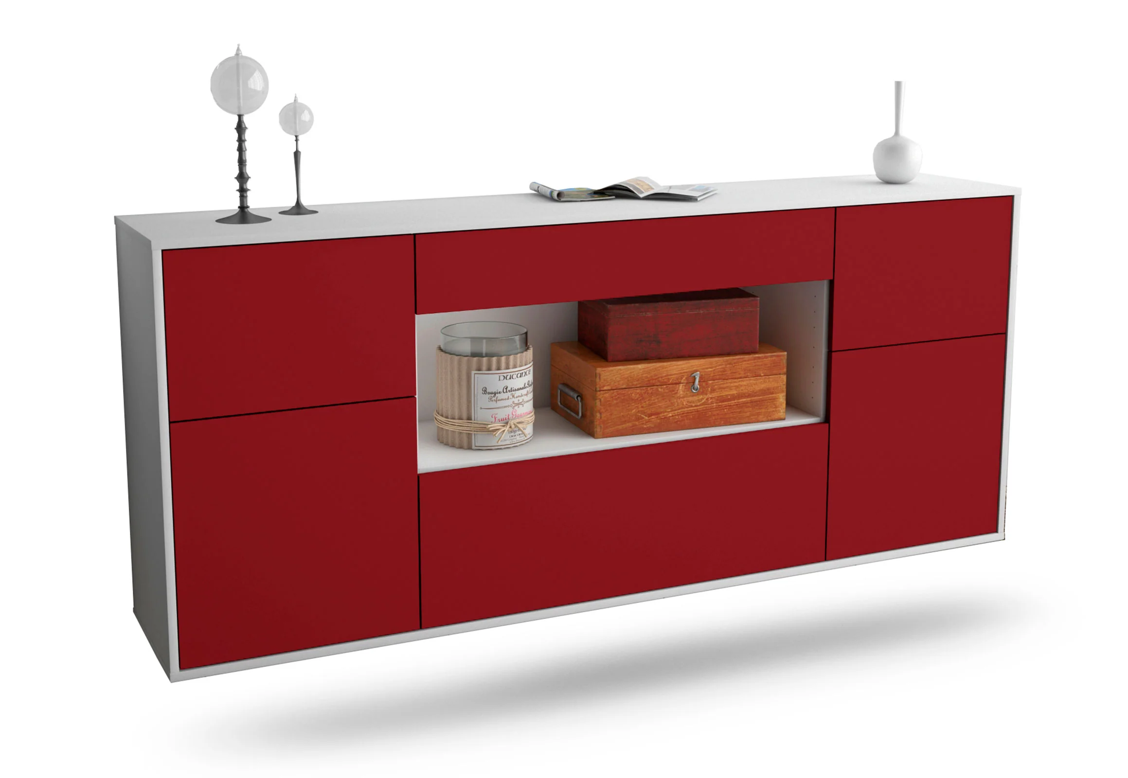 Bild von Sideboard Visalia, Bordeaux, hängend (180x79x35cm)