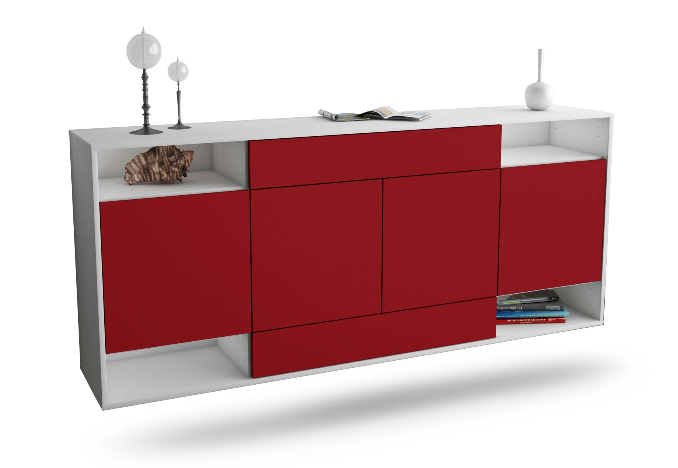 Bild von Sideboard Evansville, Bordeaux, hängend (180x79x35cm)