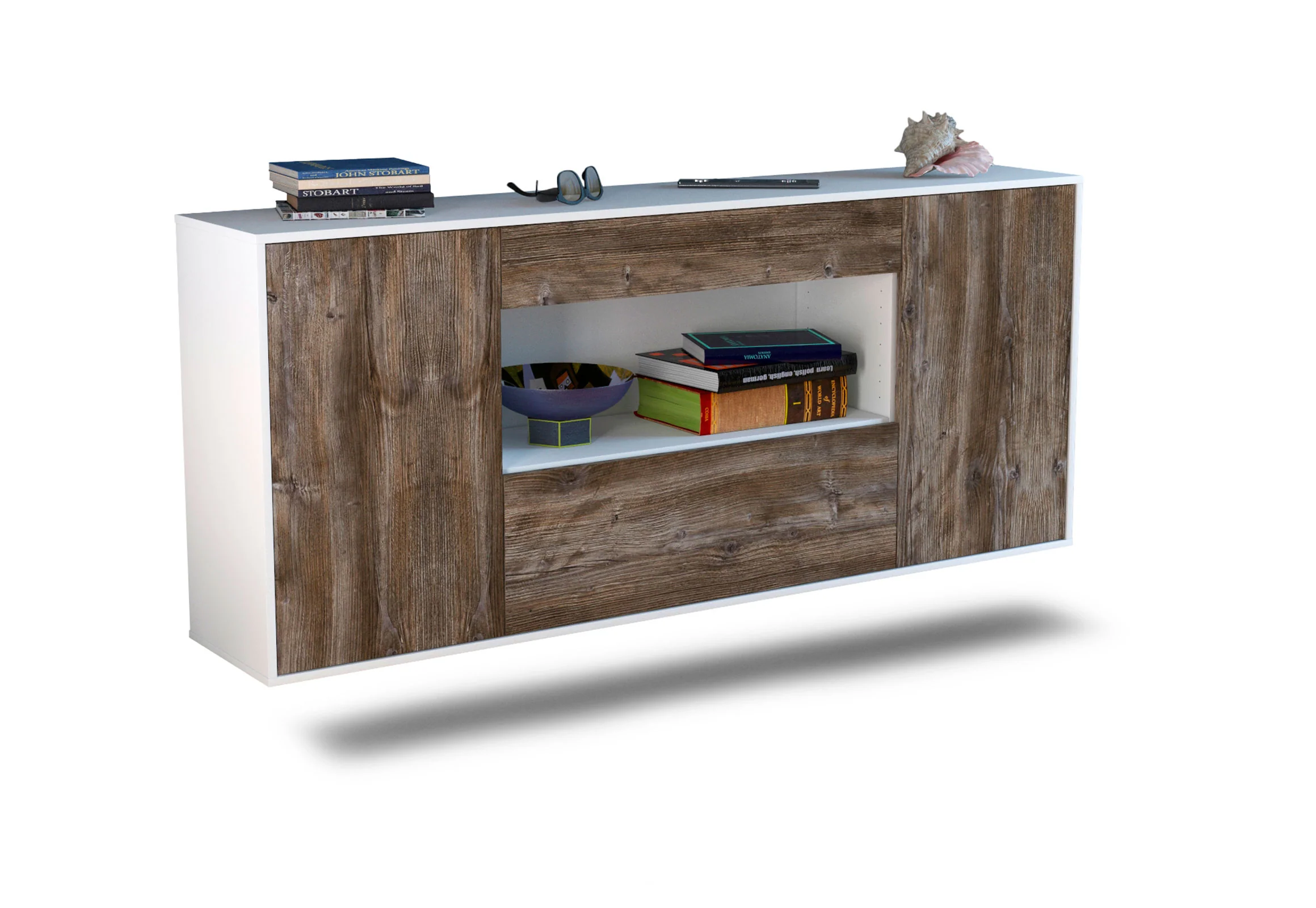 Bild von Sideboard Ann Arbor, Treibholz, hängend (180x79x35cm)
