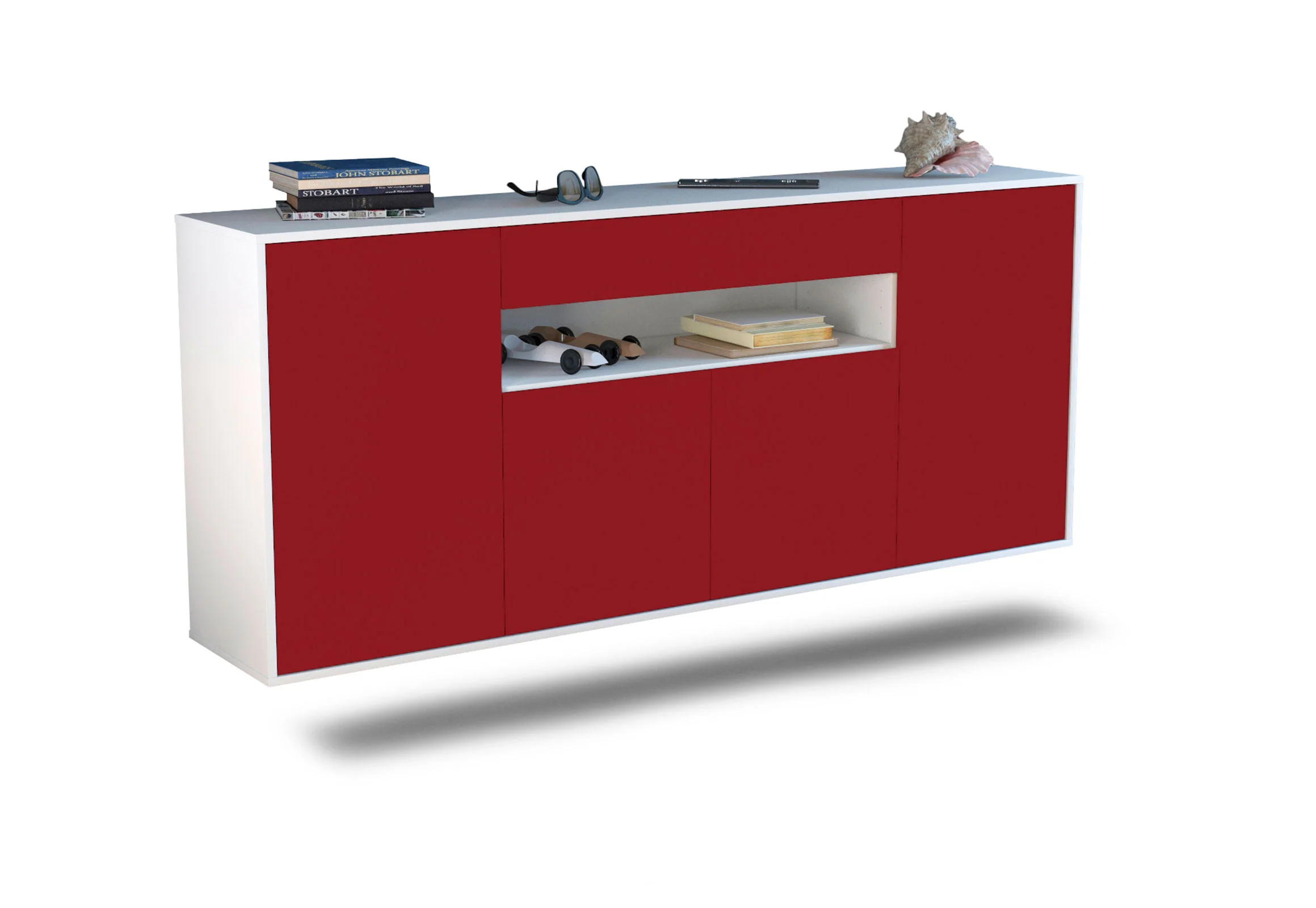 Bild von Sideboard Lansing, Bordeaux, hängend (180x79x35cm)