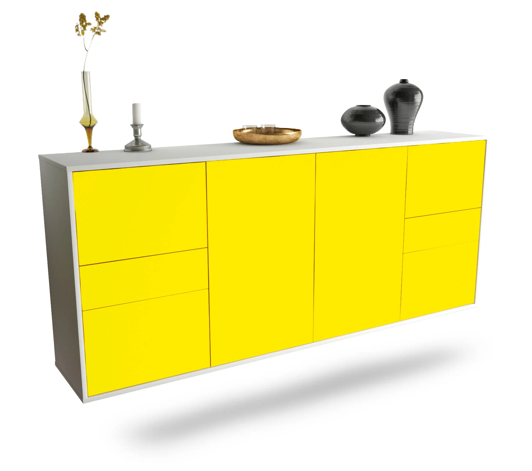 Bild von Sideboard Beaumont, Gelb, hängend (180x79x35cm)