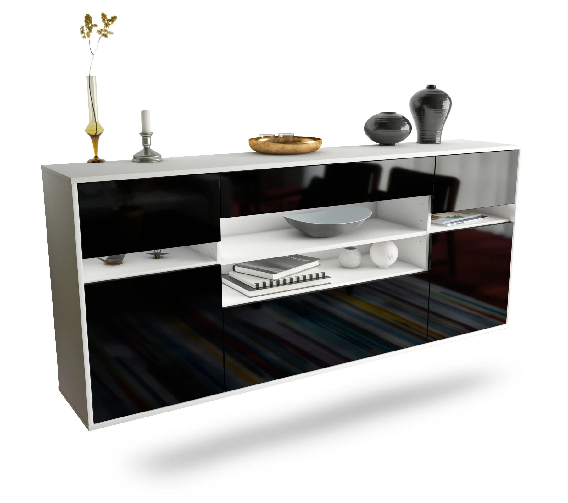 Bild von Sideboard Miramar, Schwarz, hängend (180x79x35cm)