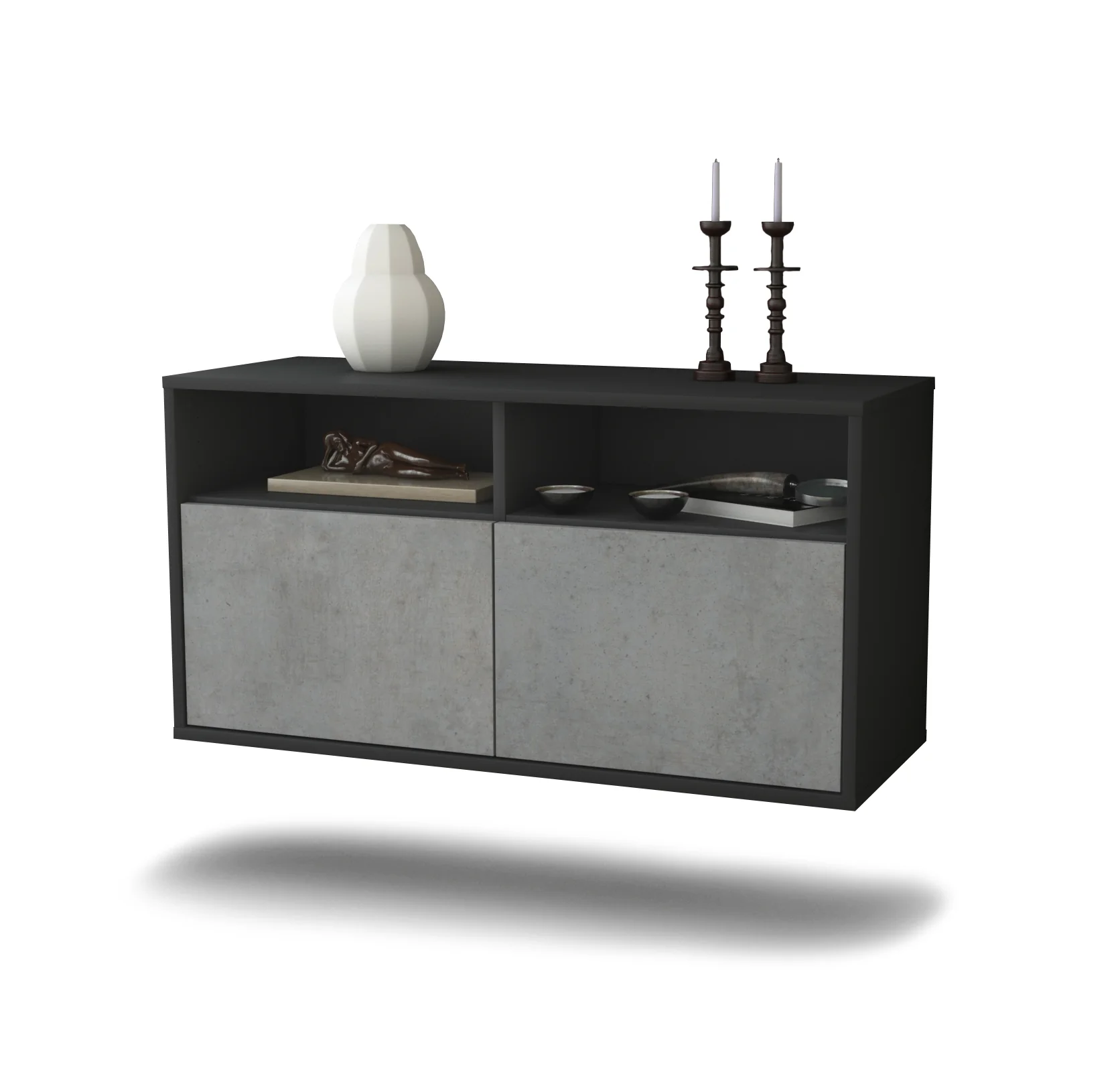 Bild von Lowboard Columbus, Beton, hängend (92x49x35cm)
