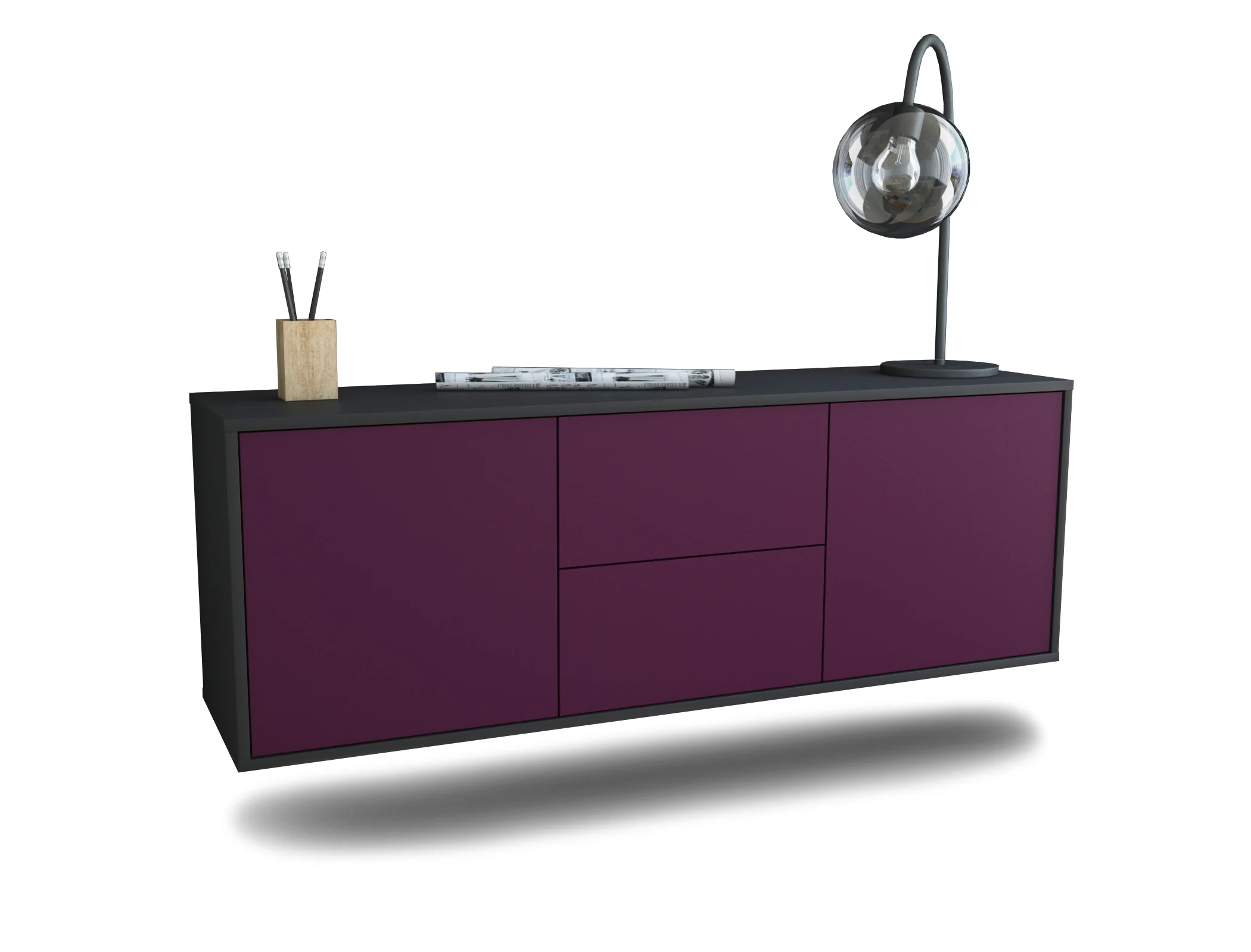 Bild von Lowboard Nashville, Lila, hängend (136x49x35cm)