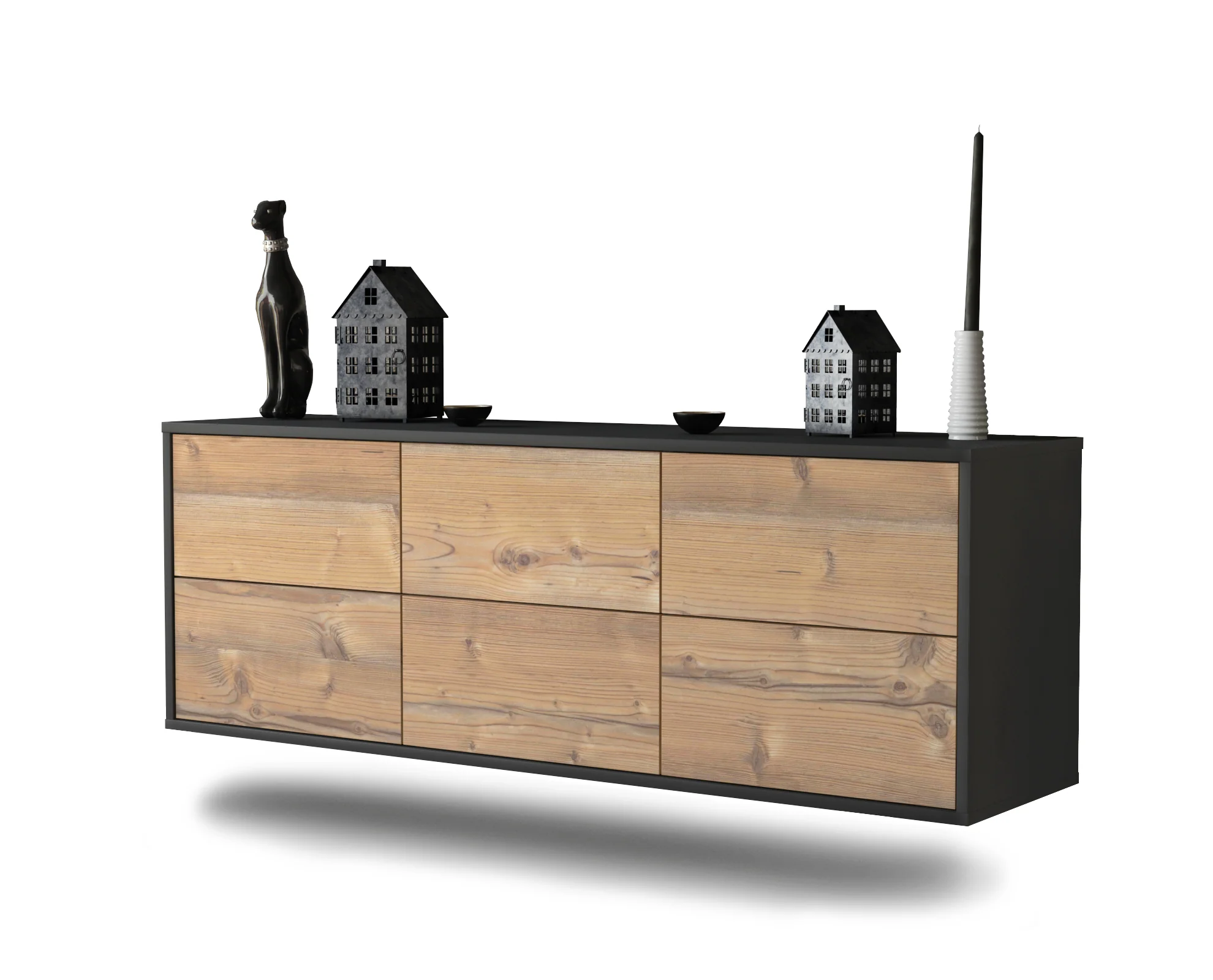 Bild von Lowboard Washington D. C., Pinie, hängend (136x49x35cm)