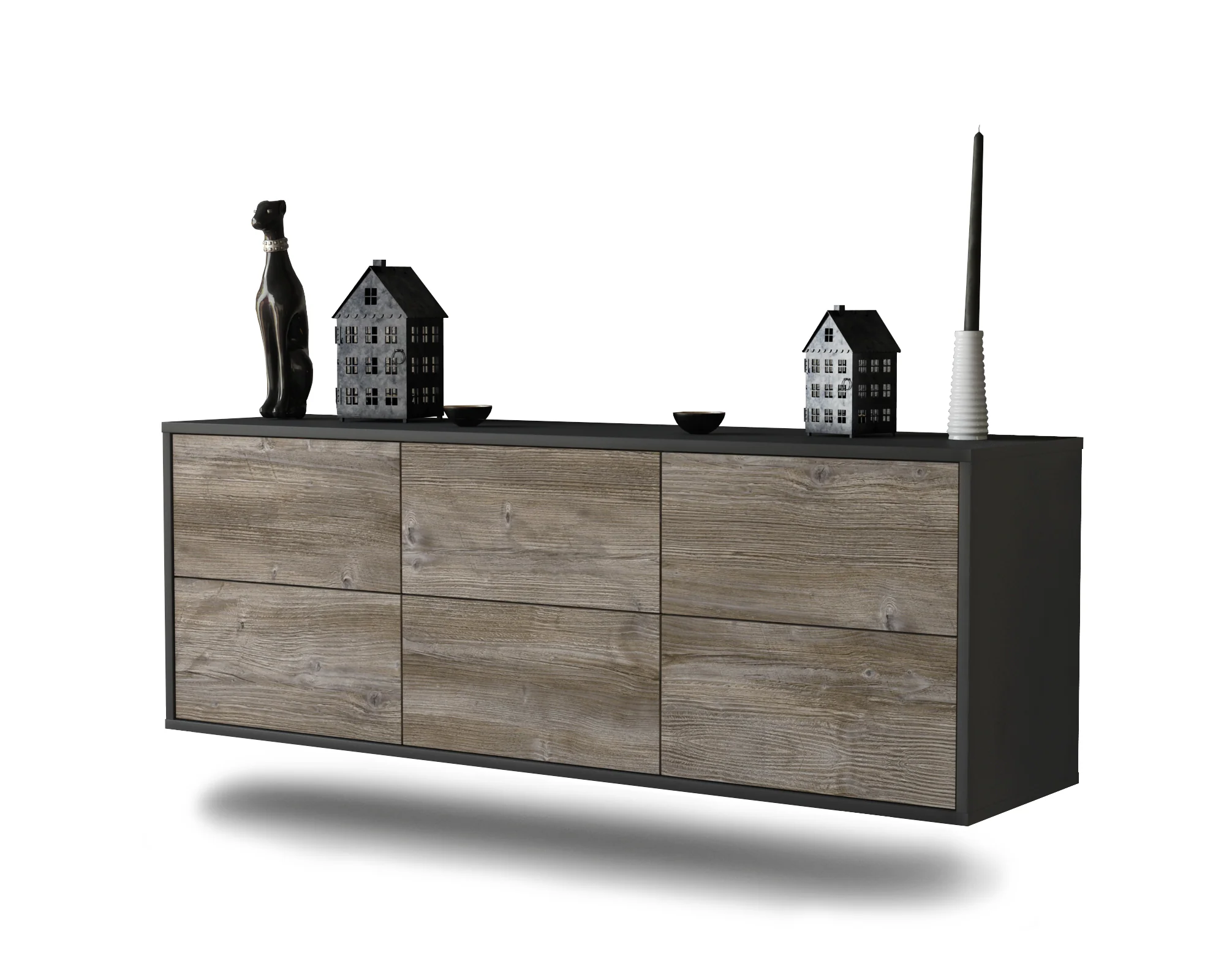 Bild von Lowboard Washington D. C., Treibholz, hängend (136x49x35cm)
