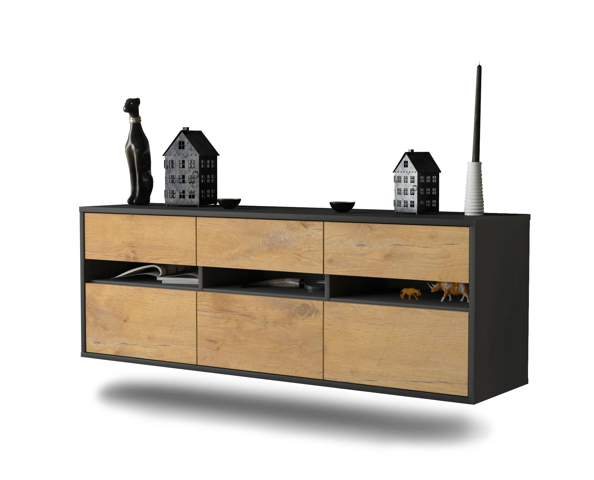 Bild von Lowboard Raleigh, Eiche, hängend (136x49x35cm)