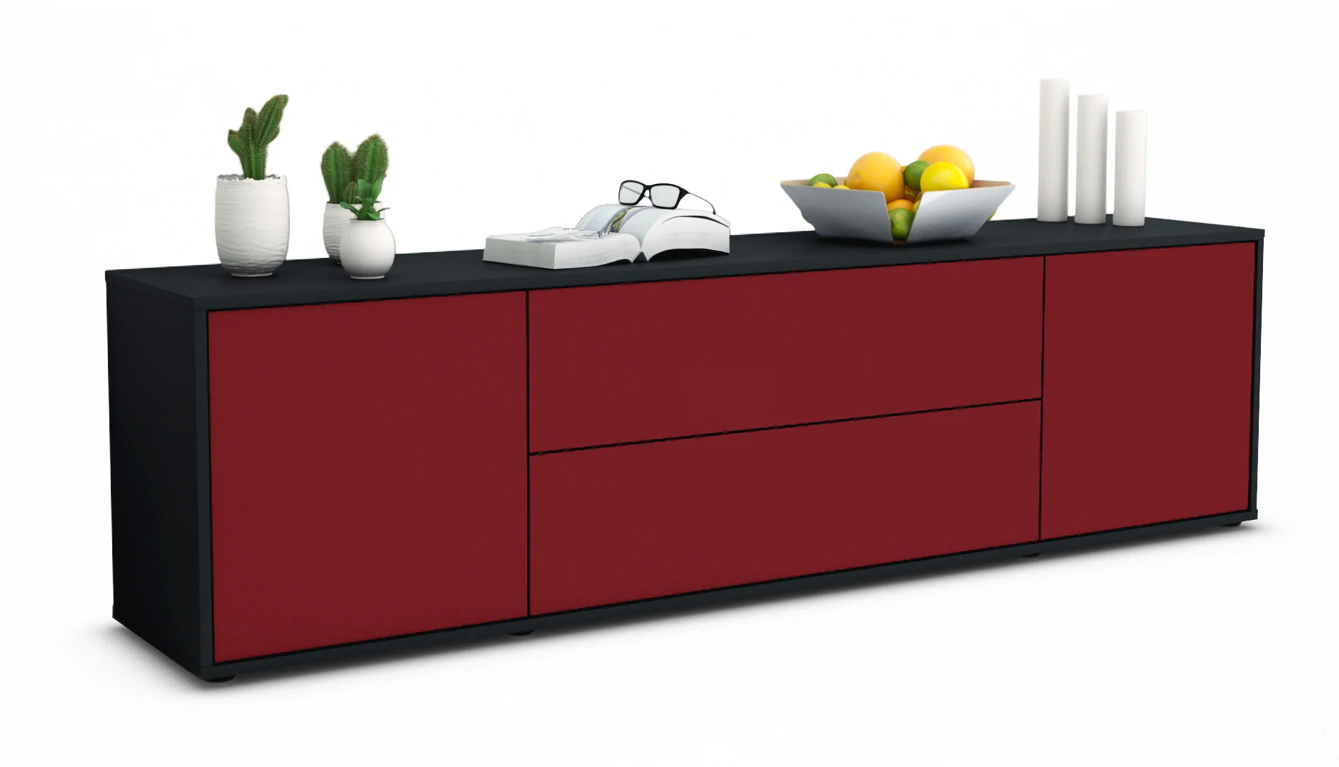 Bild von Lowboard Aquilina, Bordeaux (180x49x35cm)
