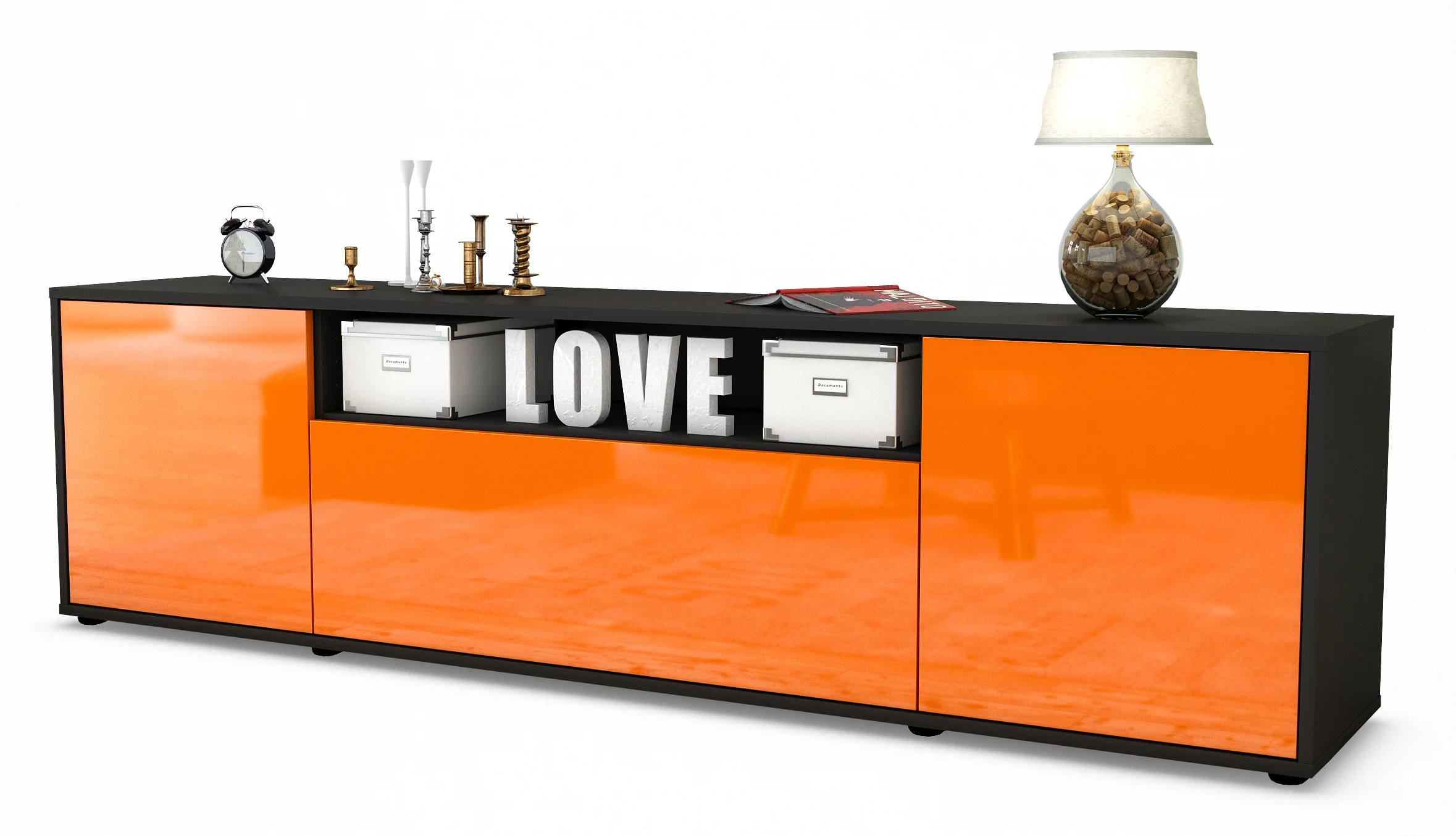 Bild von Lowboard Ariana, Orange (180x49x35cm)