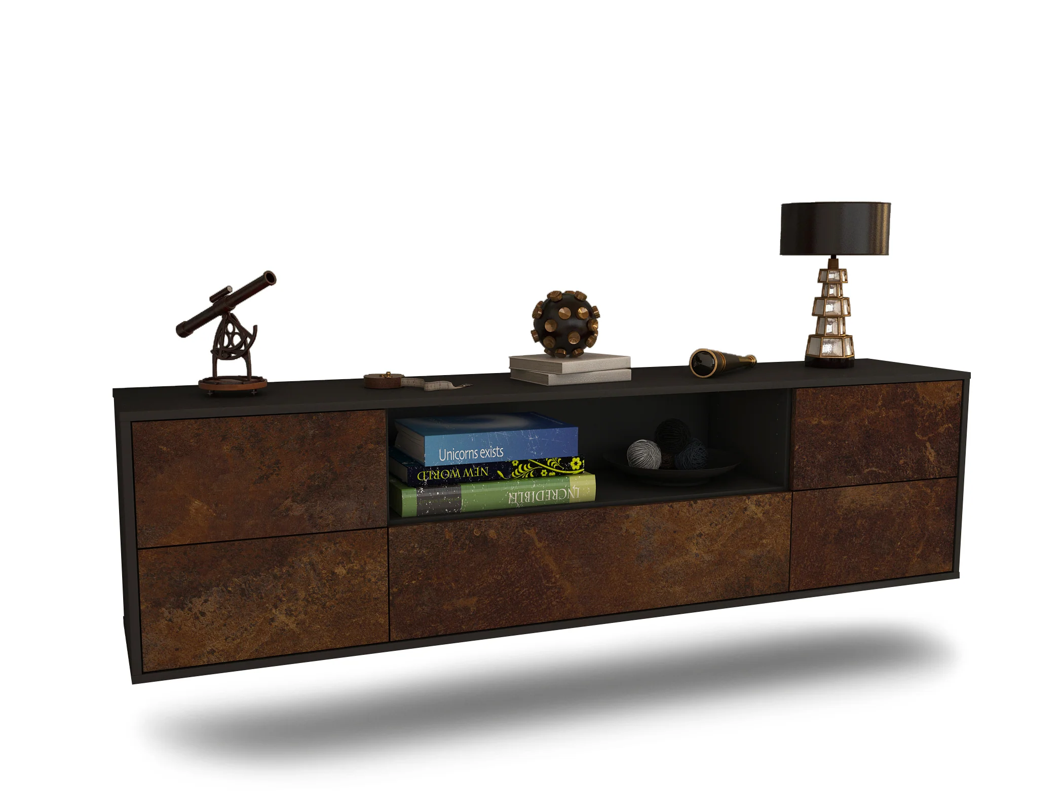 Bild von Lowboard Buffalo, Rost, hängend (180x49x35cm)