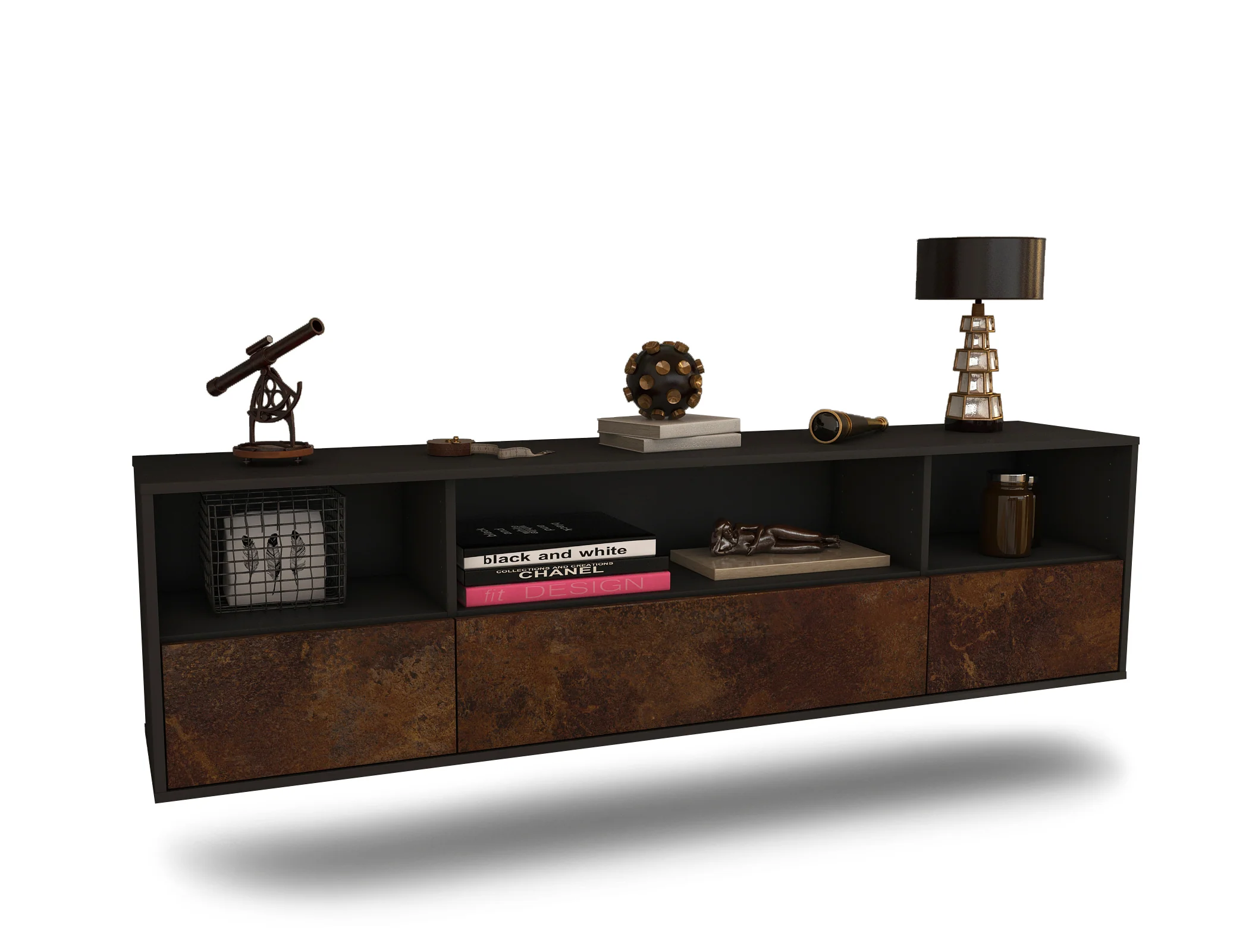 Bild von Lowboard Plano, Rost, hängend (180x49x35cm)