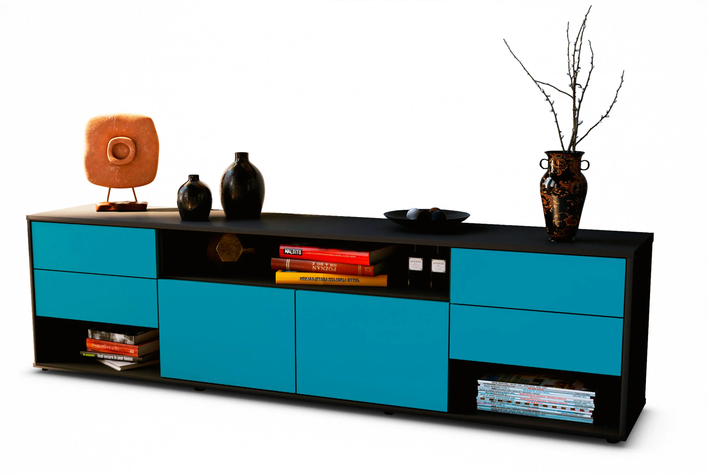 Bild von Lowboard Barbara, Türkis (180x49x35cm)
