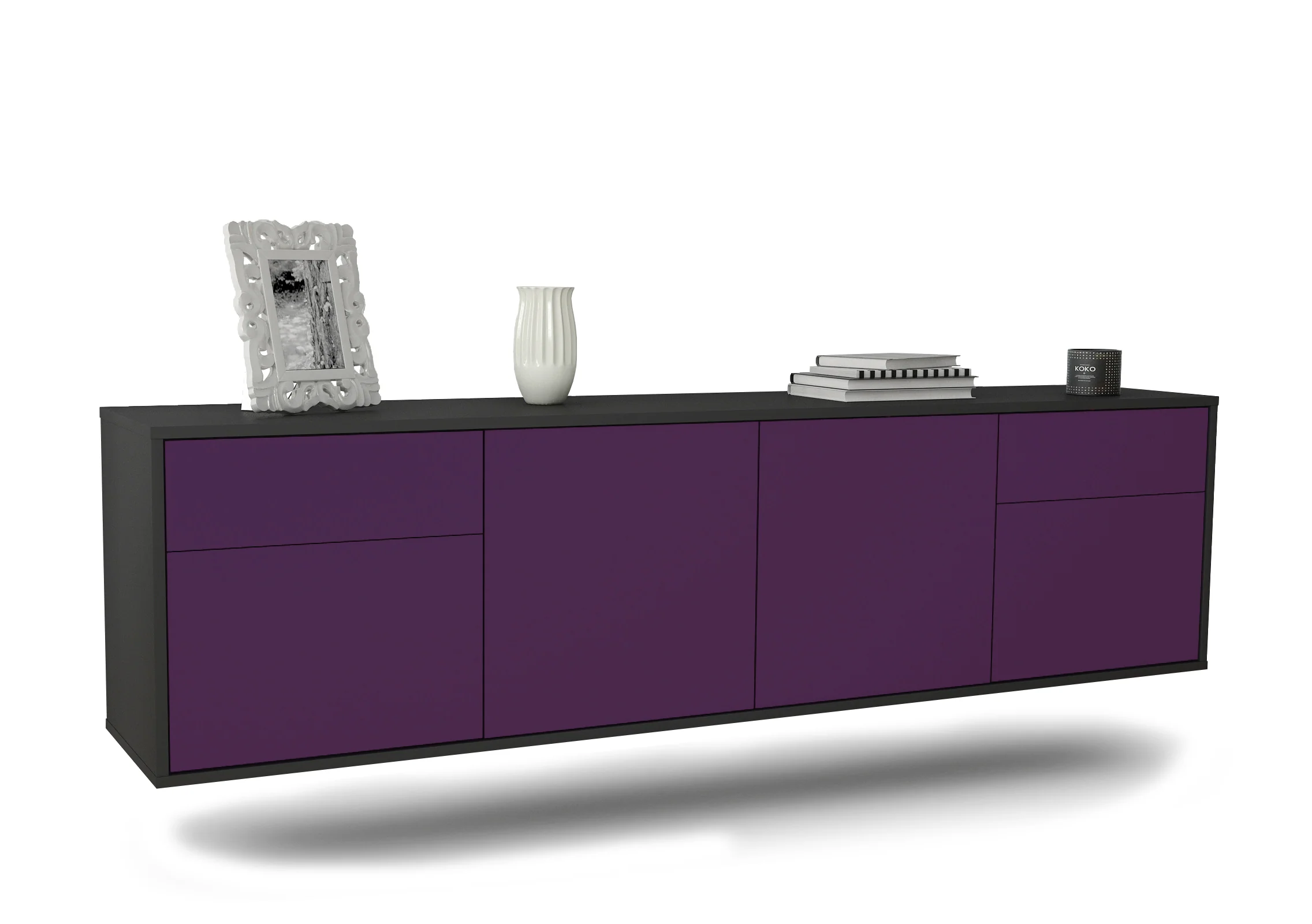 Bild von Lowboard Madison, Lila, hängend (180x49x35cm)
