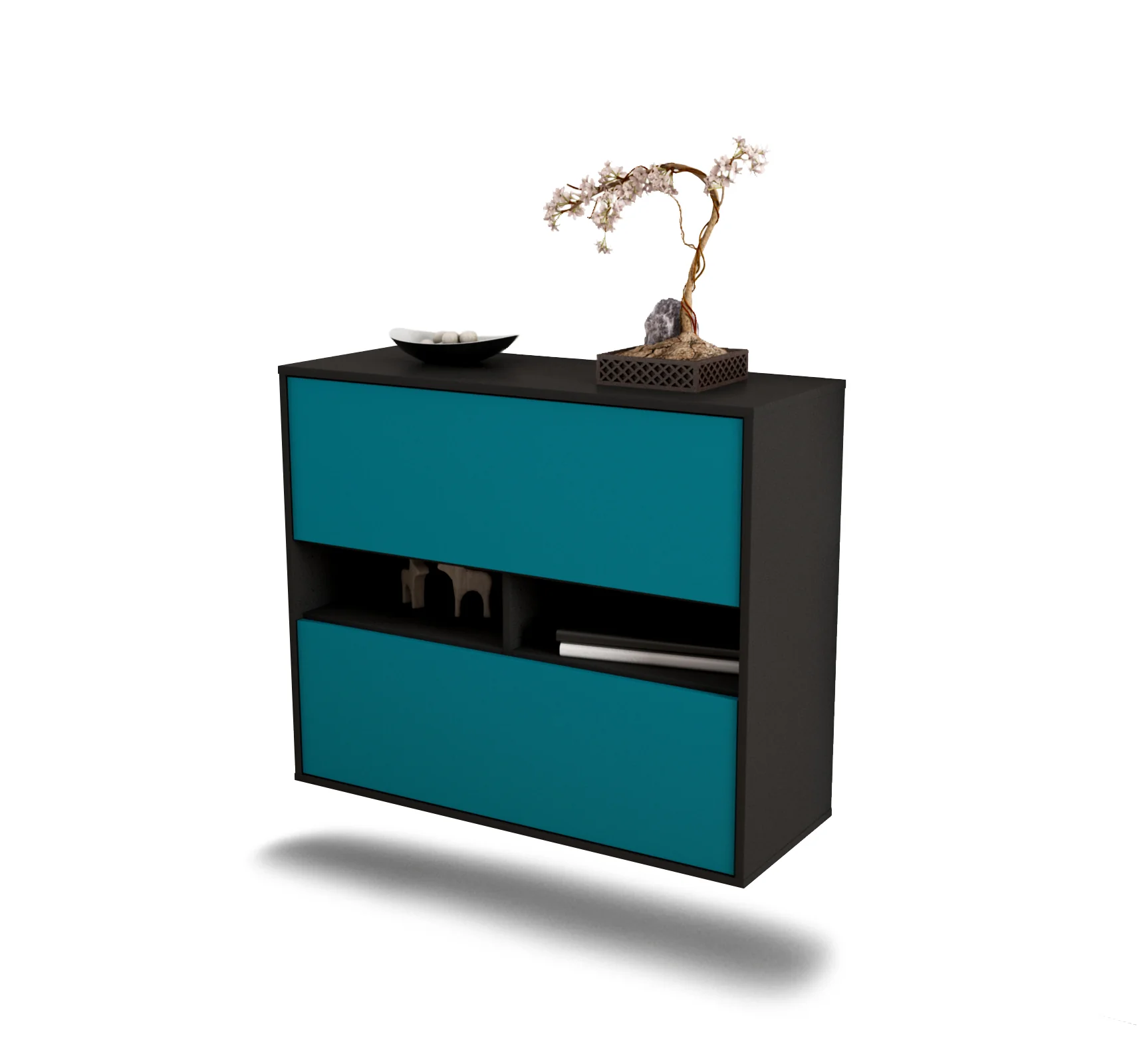 Bild von Sideboard Jackson, Türkis, hängend (92x79x35cm)