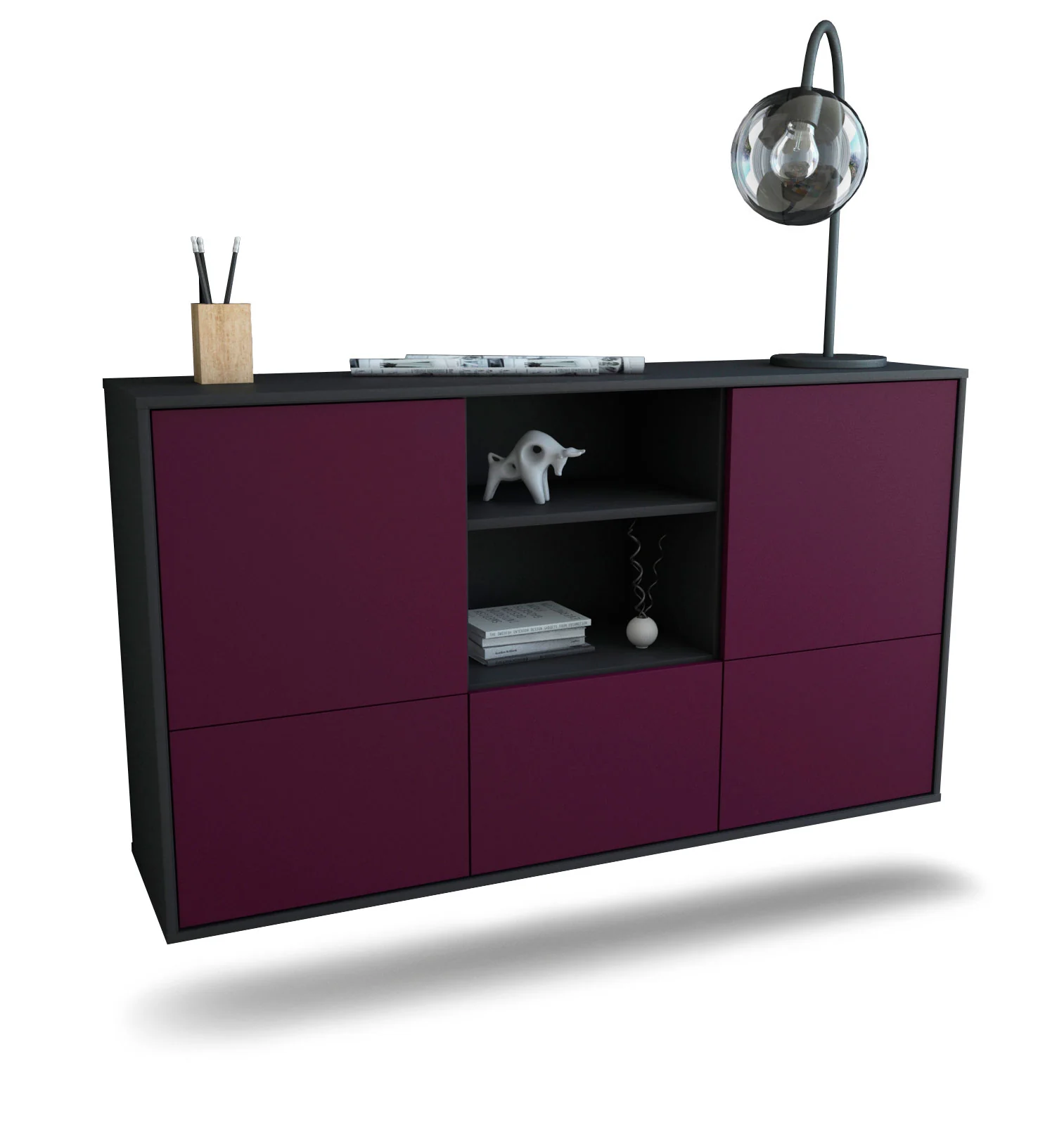 Bild von Sideboard Grand Prairie, Lila, hängend (136x79x35cm)