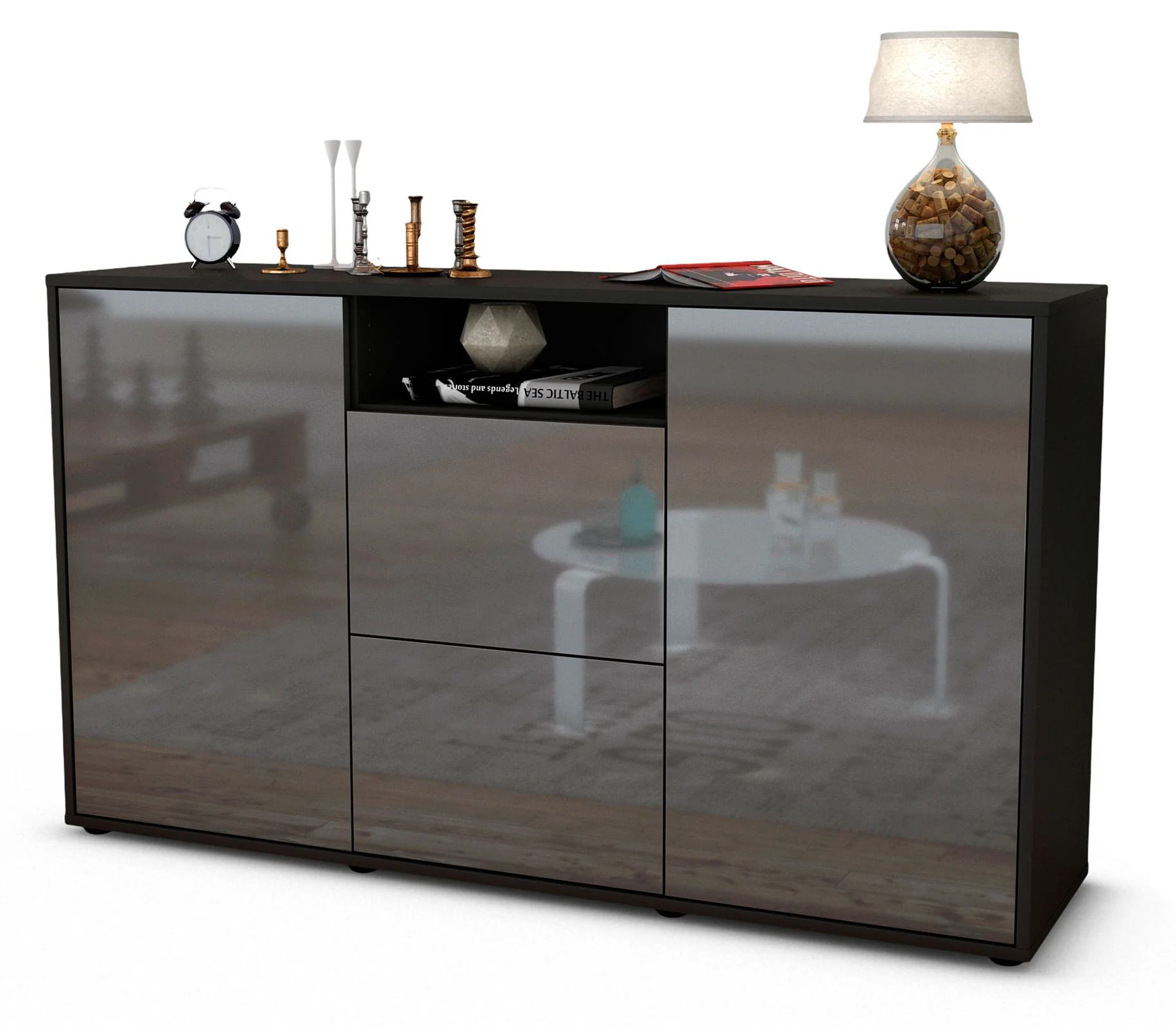 Bild von Sideboard Dimphi, Grau (136x79x35cm)
