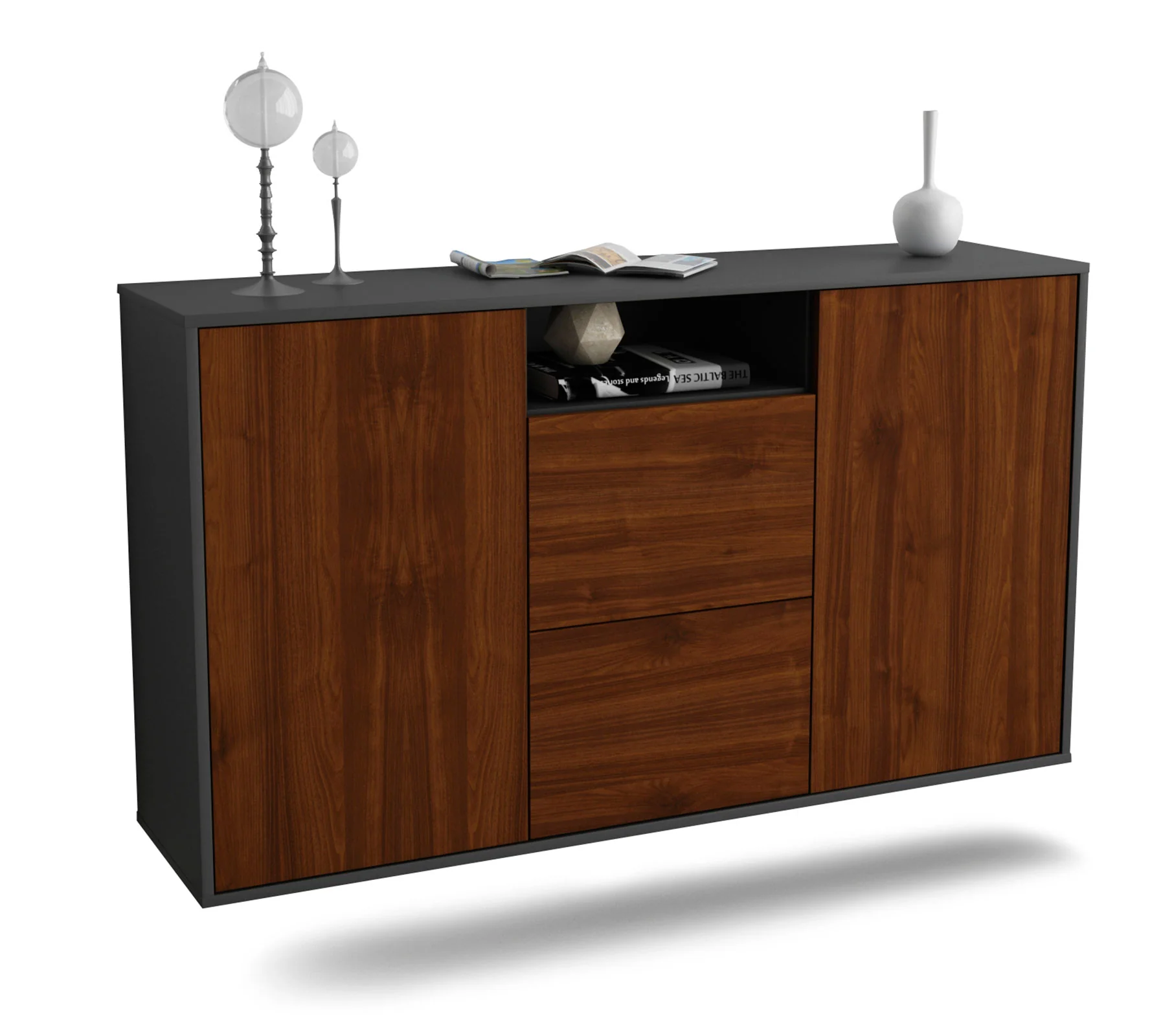 Bild von Sideboard Dayton, Walnuss, hängend (136x79x35cm)