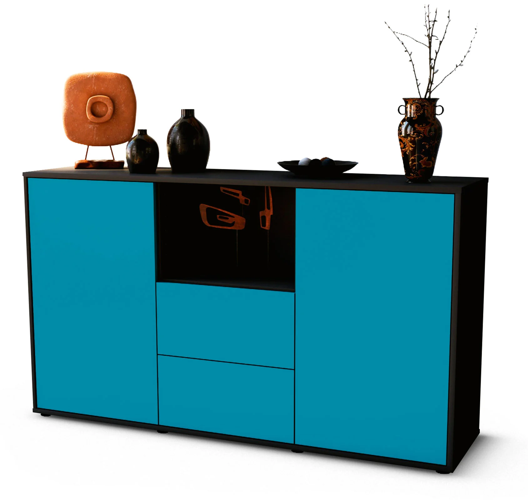 Bild von Sideboard Donika, Türkis (136x79x35cm)