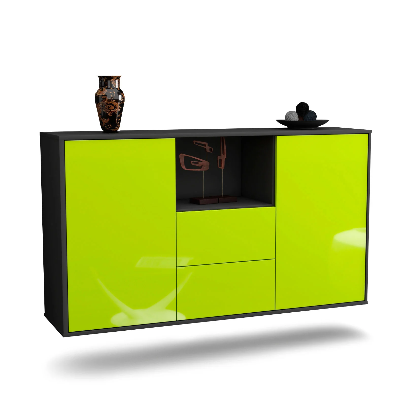 Bild von Sideboard Port St. Lucie, Grün, hängend (136x79x35cm)