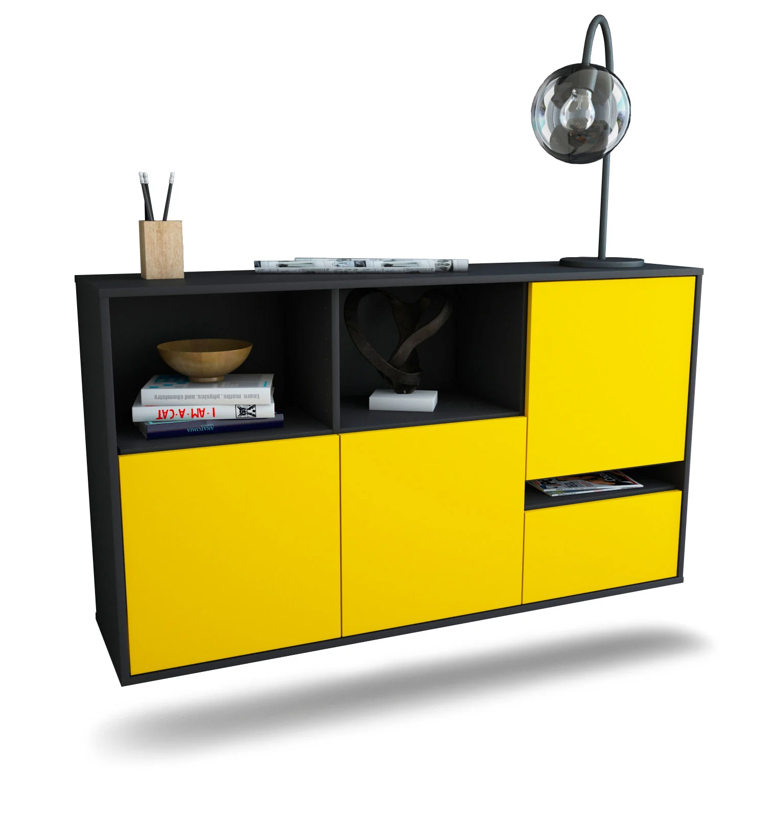 Bild von Sideboard Salinas, Gelb, hängend (136x79x35cm)
