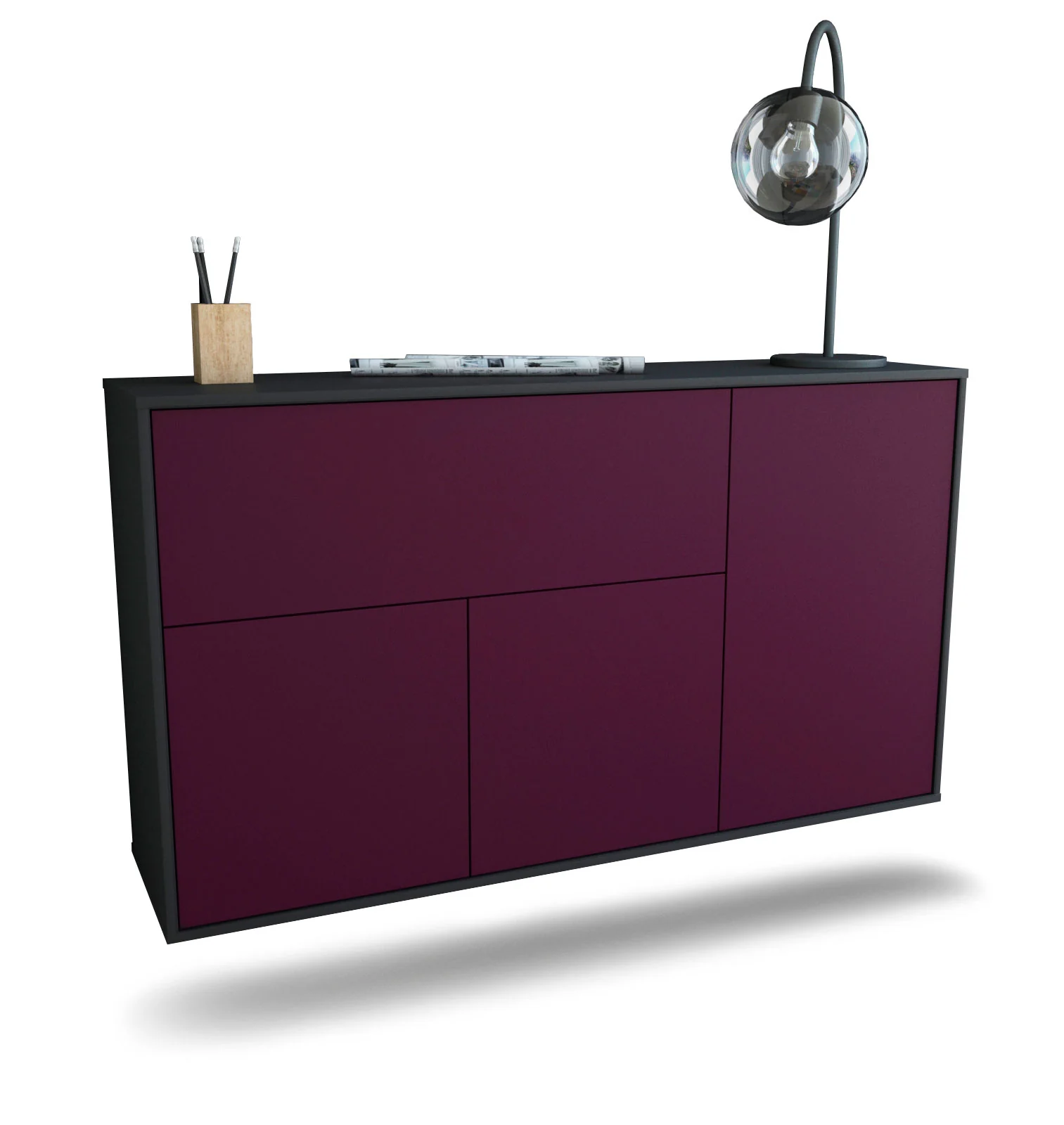 Bild von Sideboard Naperville, Lila, hängend (136x79x35cm)
