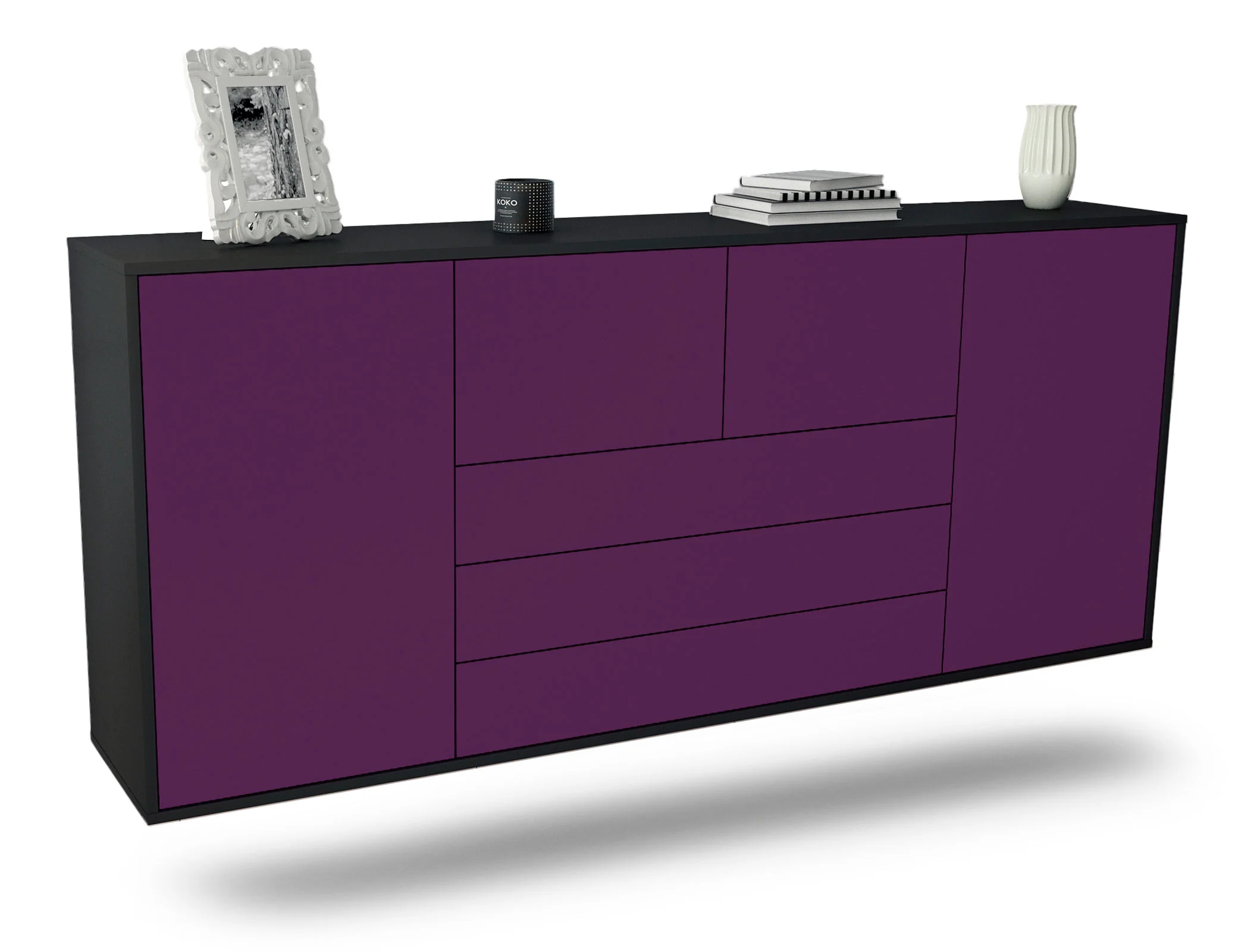Bild von Sideboard Metairie, Lila, hängend (180x79x35cm)