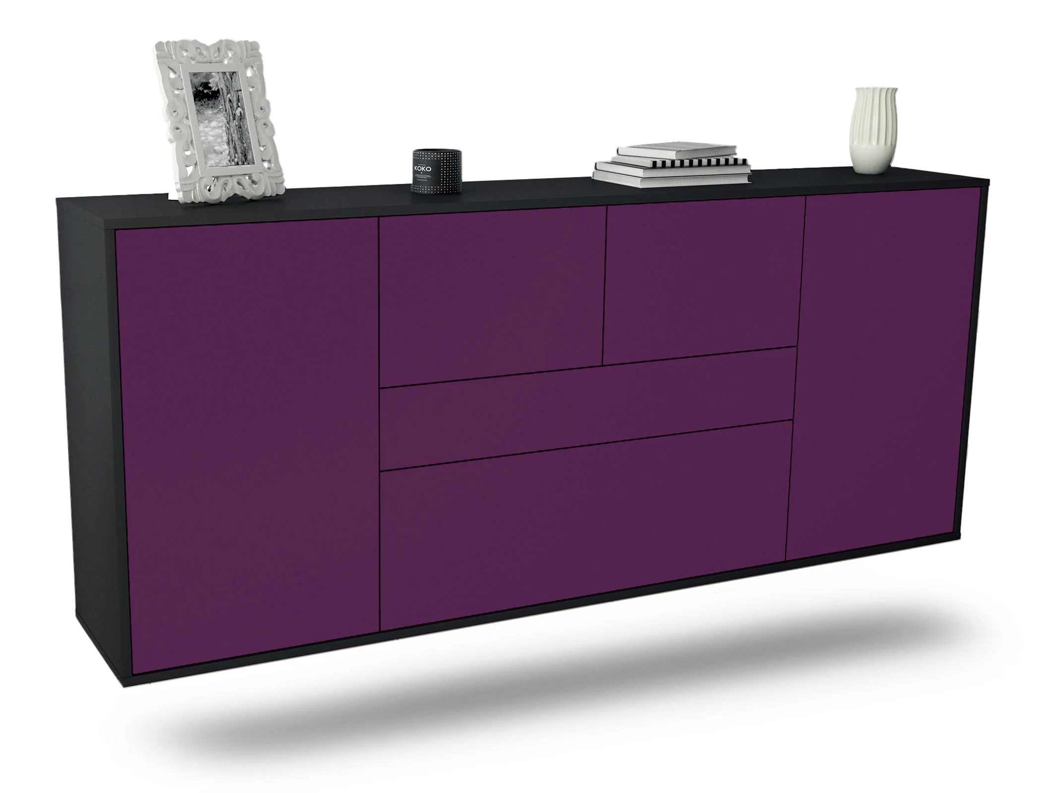Bild von Sideboard Orange, Lila, hängend (180x79x35cm)