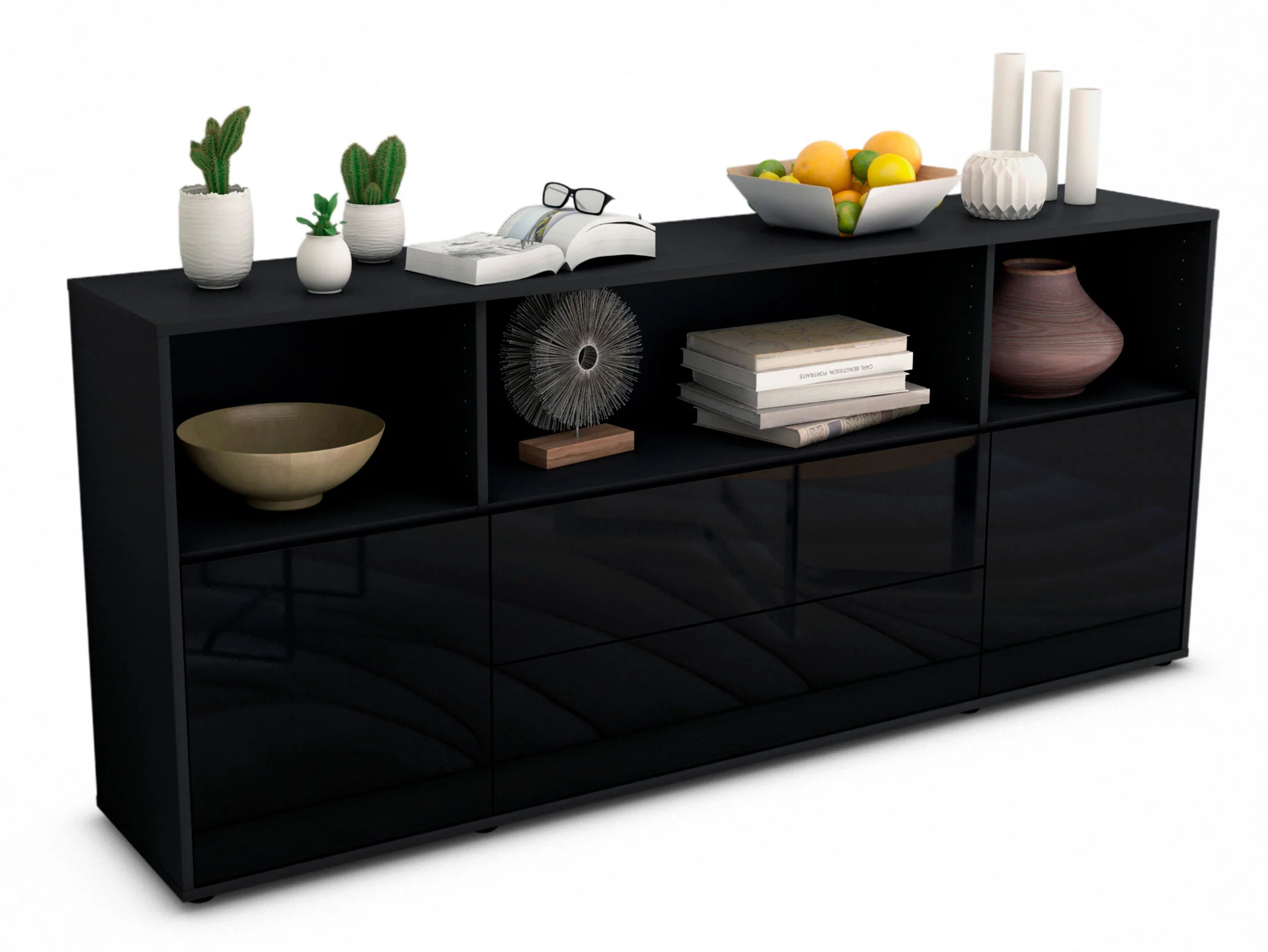 Bild von Sideboard Enza, Schwarz (180x79x35cm)
