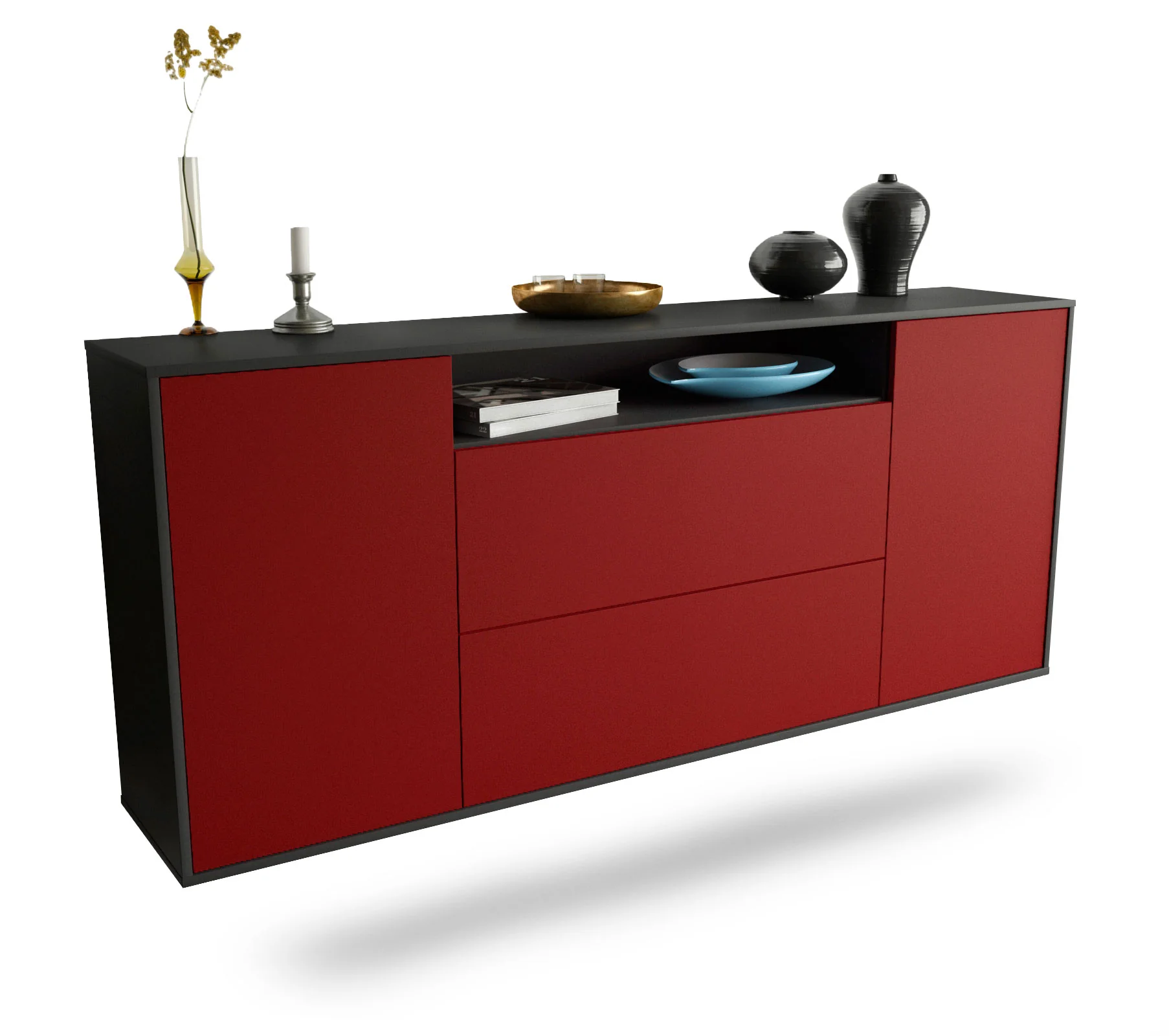 Bild von Sideboard Thousand Oaks, Bordeaux, hängend (180x79x35cm)