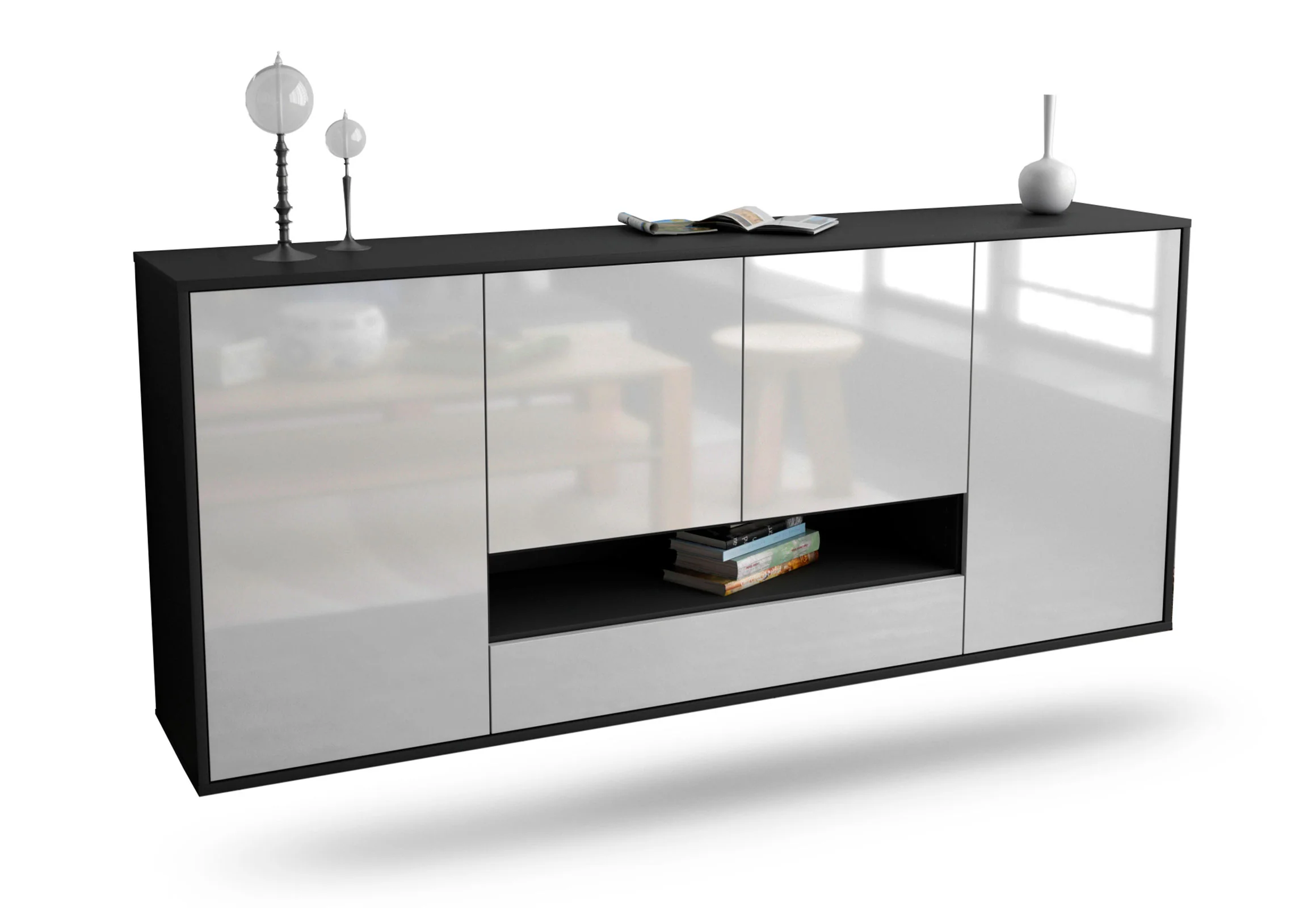 Bild von Sideboard Abilene, Weiß, hängend (180x79x35cm)