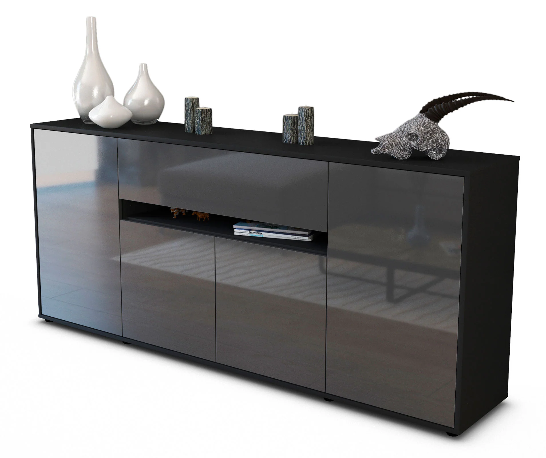 Bild von Sideboard Flavia, Grau (180x79x35cm)