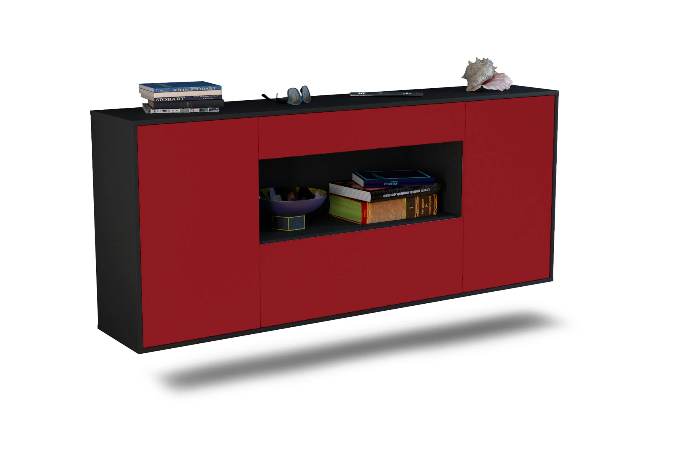 Bild von Sideboard Ann Arbor, Bordeaux, hängend (180x79x35cm)