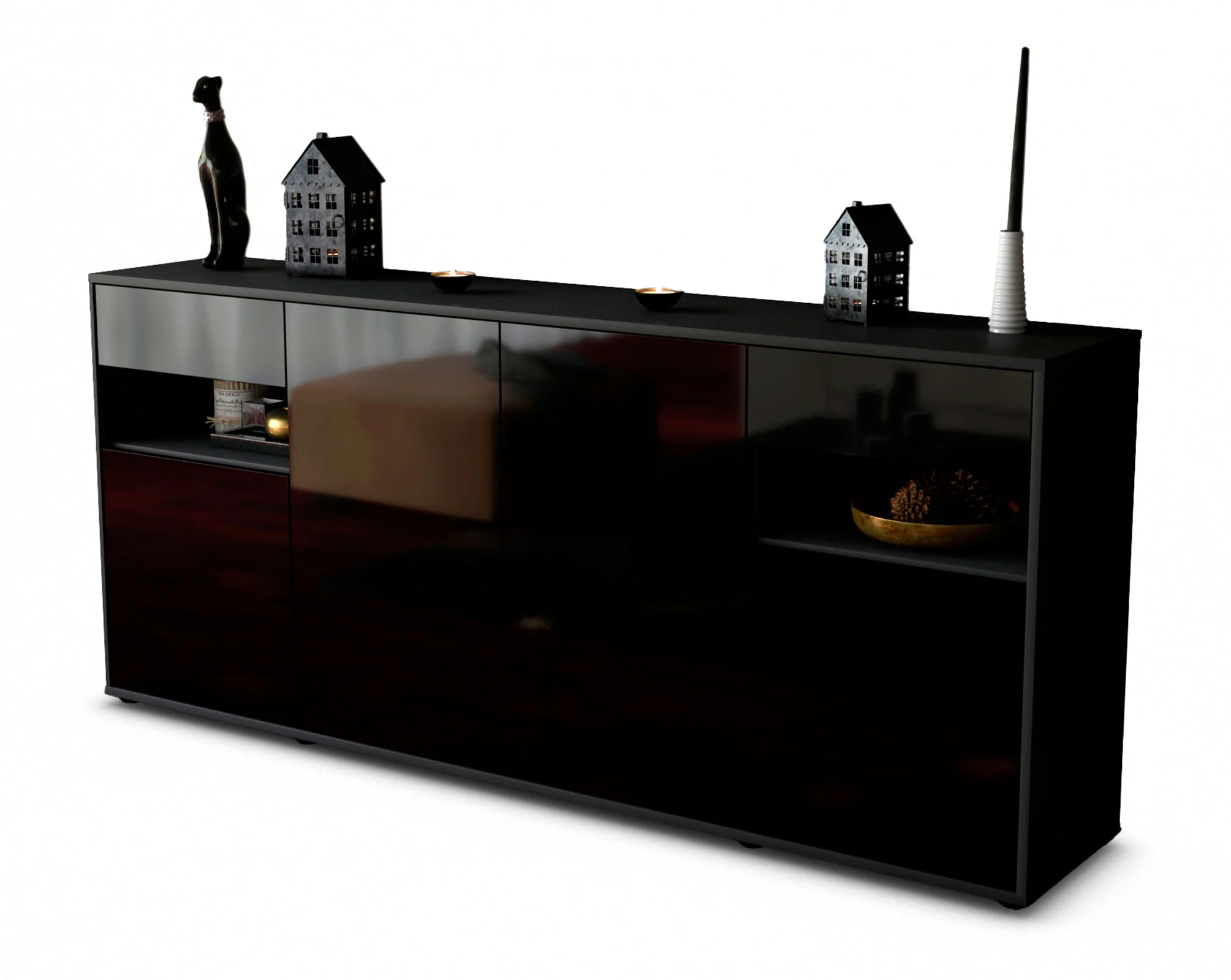 Bild von Sideboard Franca, Schwarz (180x79x35cm)
